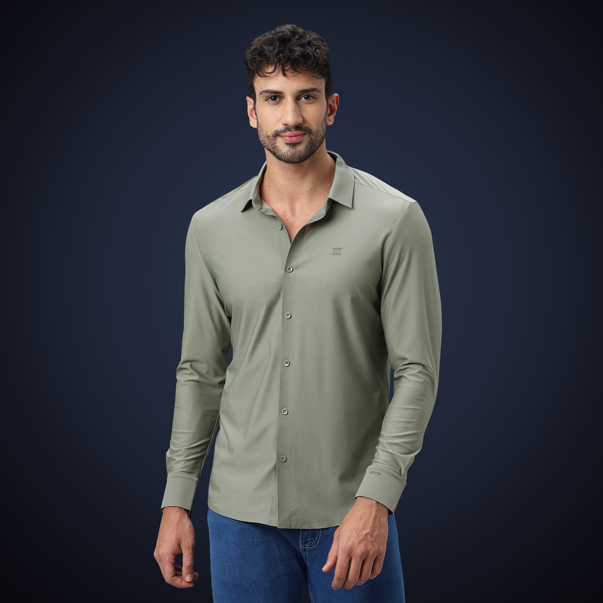 Open Button Shirt - Long Sleeve - Small Checks