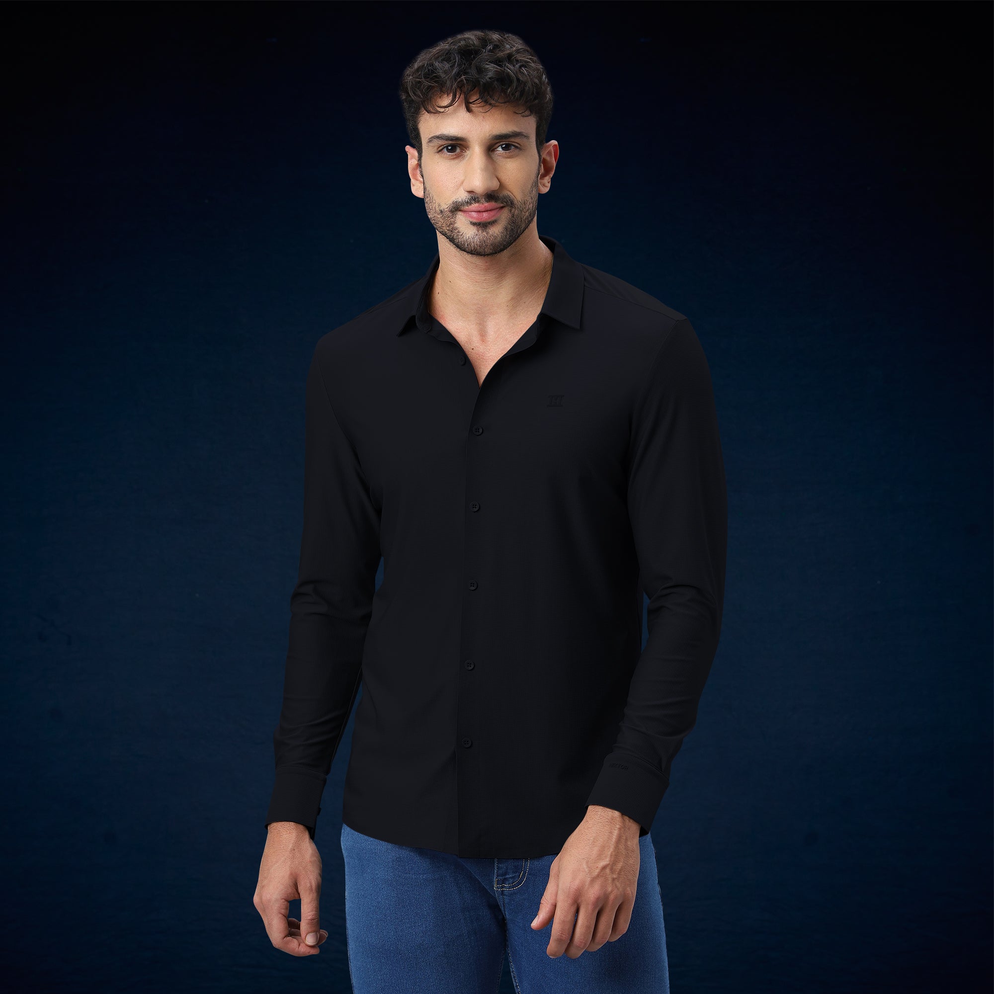 Open Button Shirt - Long Sleeve - Small Checks