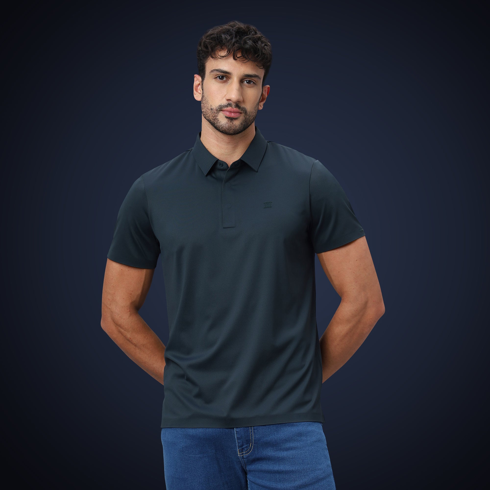 Hidden Button Polo - Twill