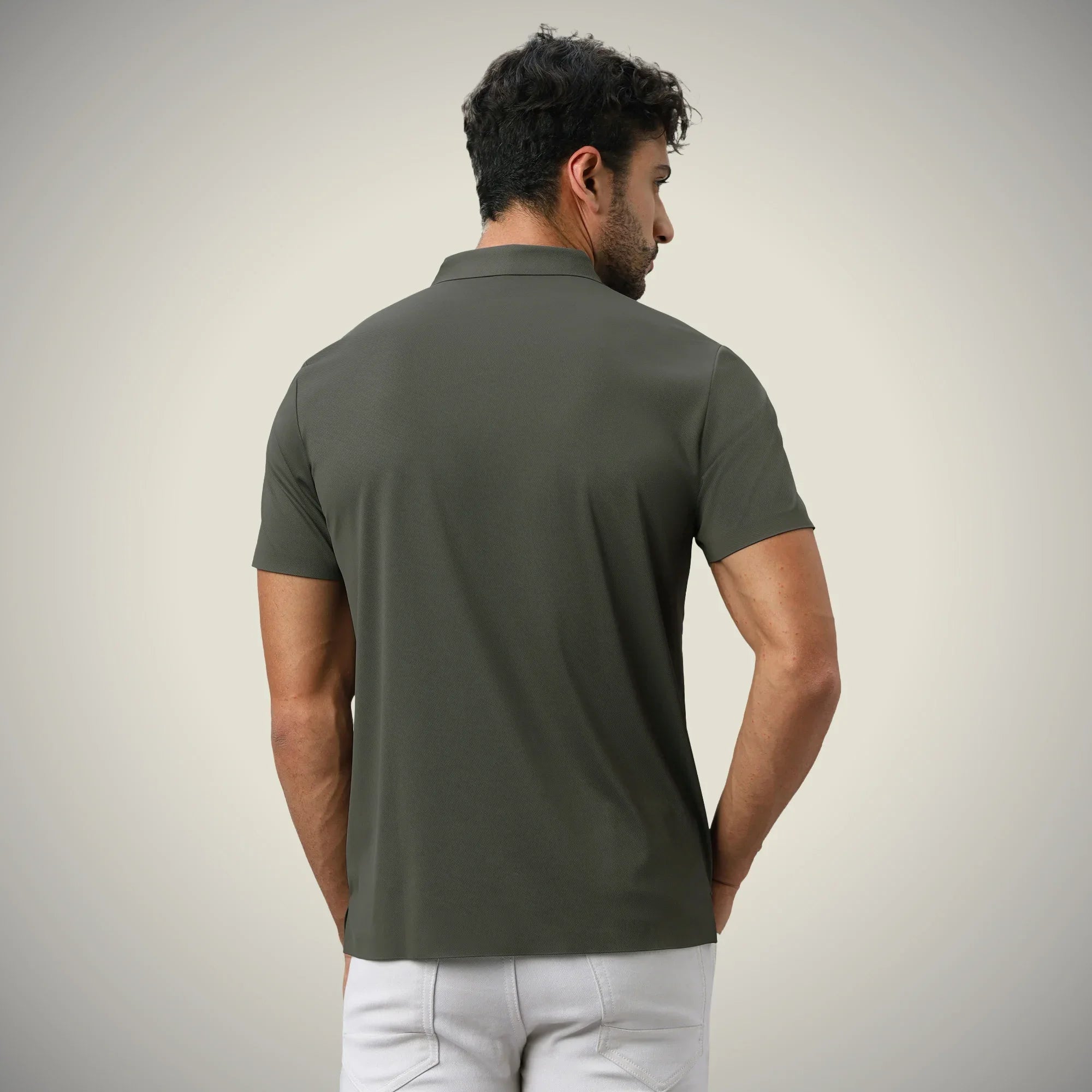 Hektor -Premium-Bonded- Hidden Button Polo - Twill T Shirt -Mens