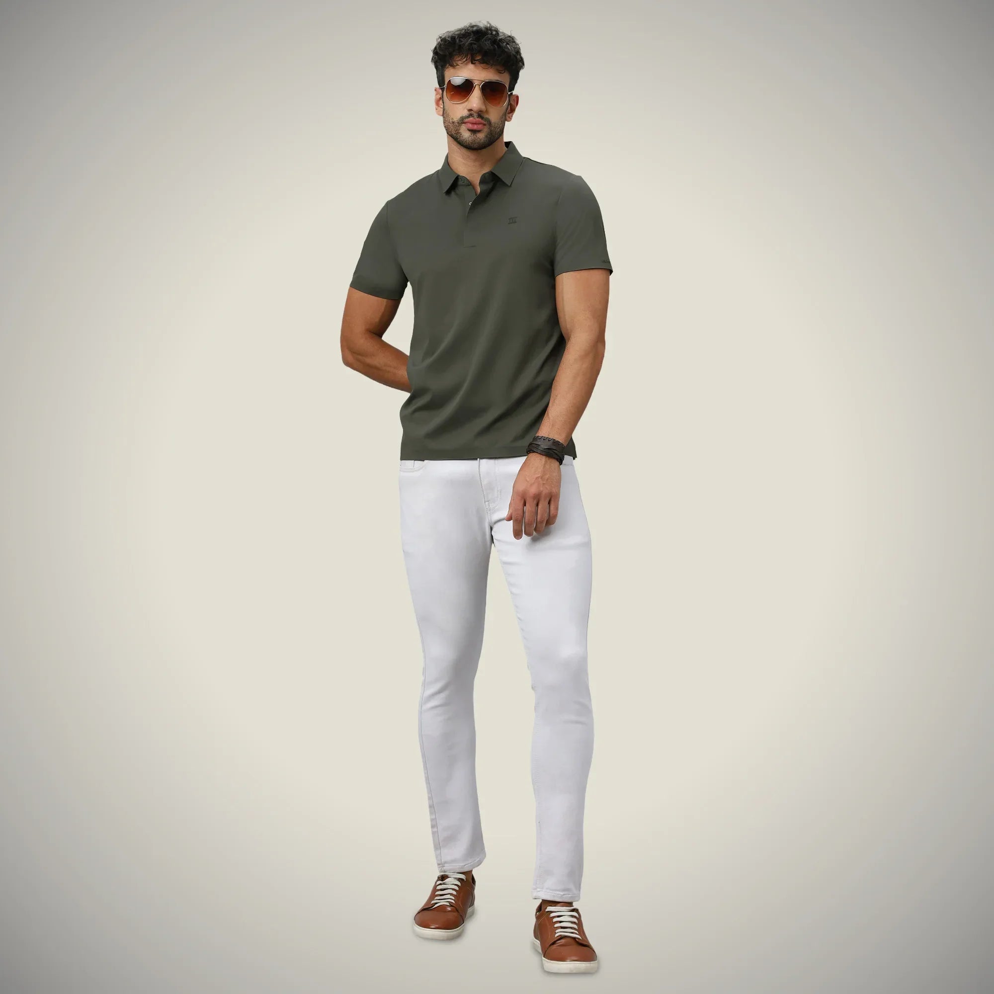 Hektor -Premium-Bonded- Hidden Button Polo - Twill T Shirt -Mens