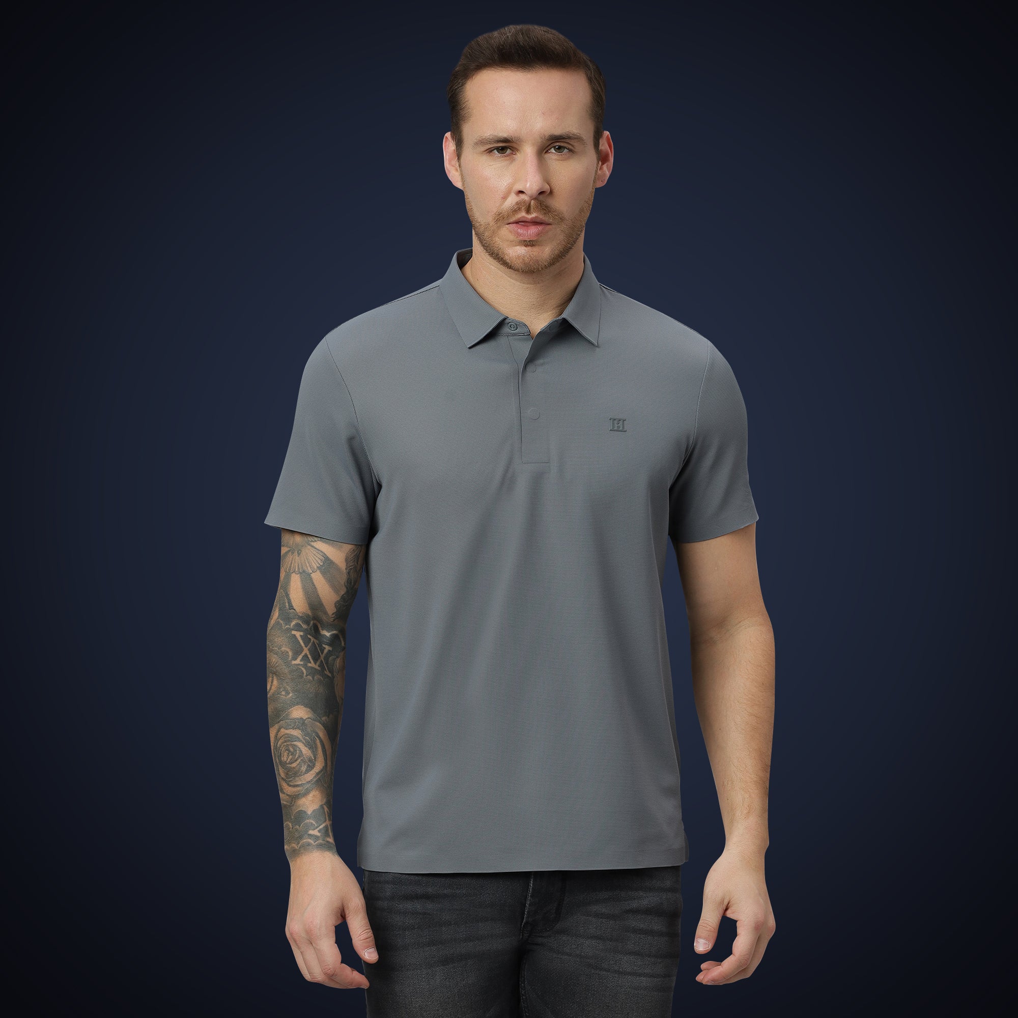 Hidden Button Polo - Bubble Checks