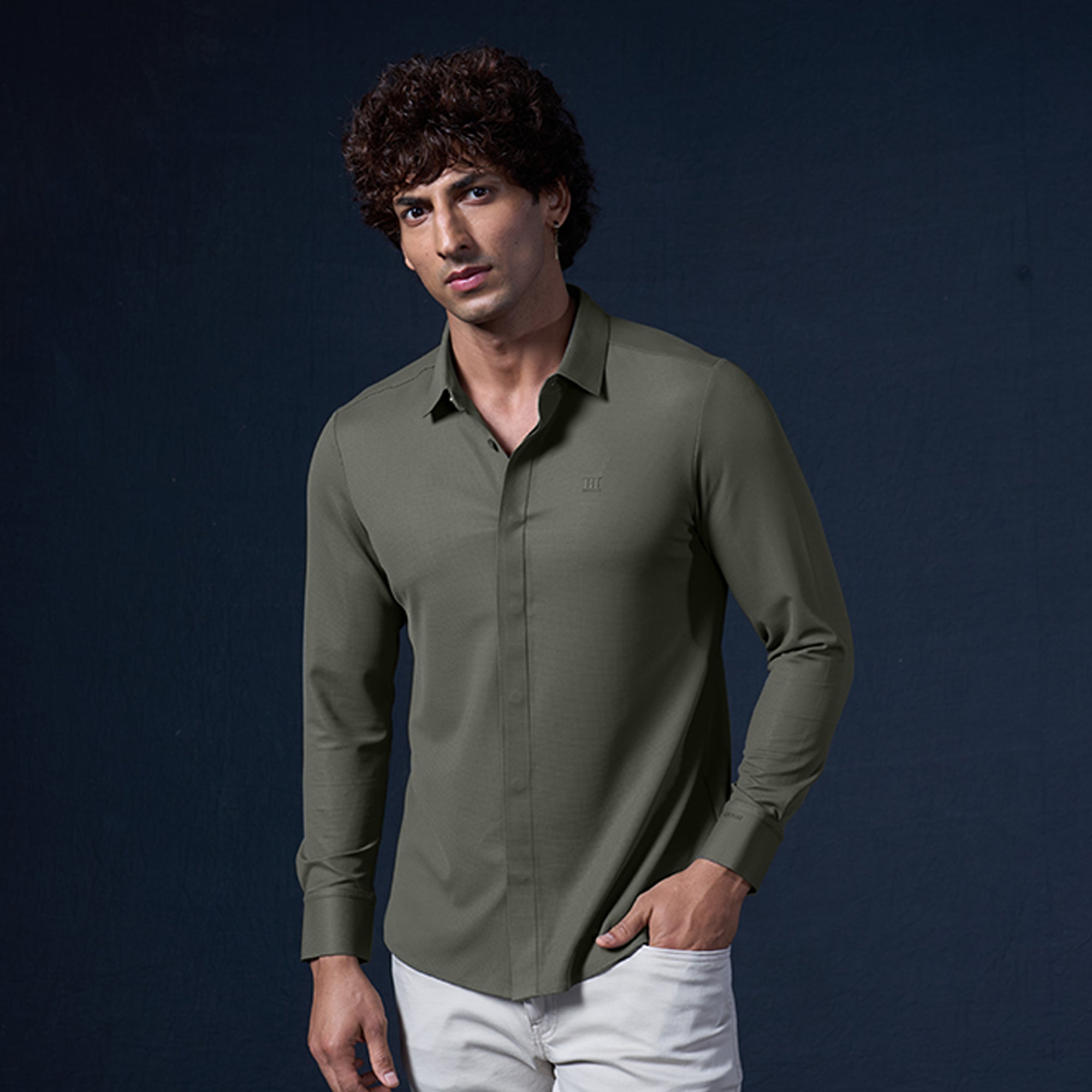 Hidden Button Shirt - Long Sleeve - Bubble Checks