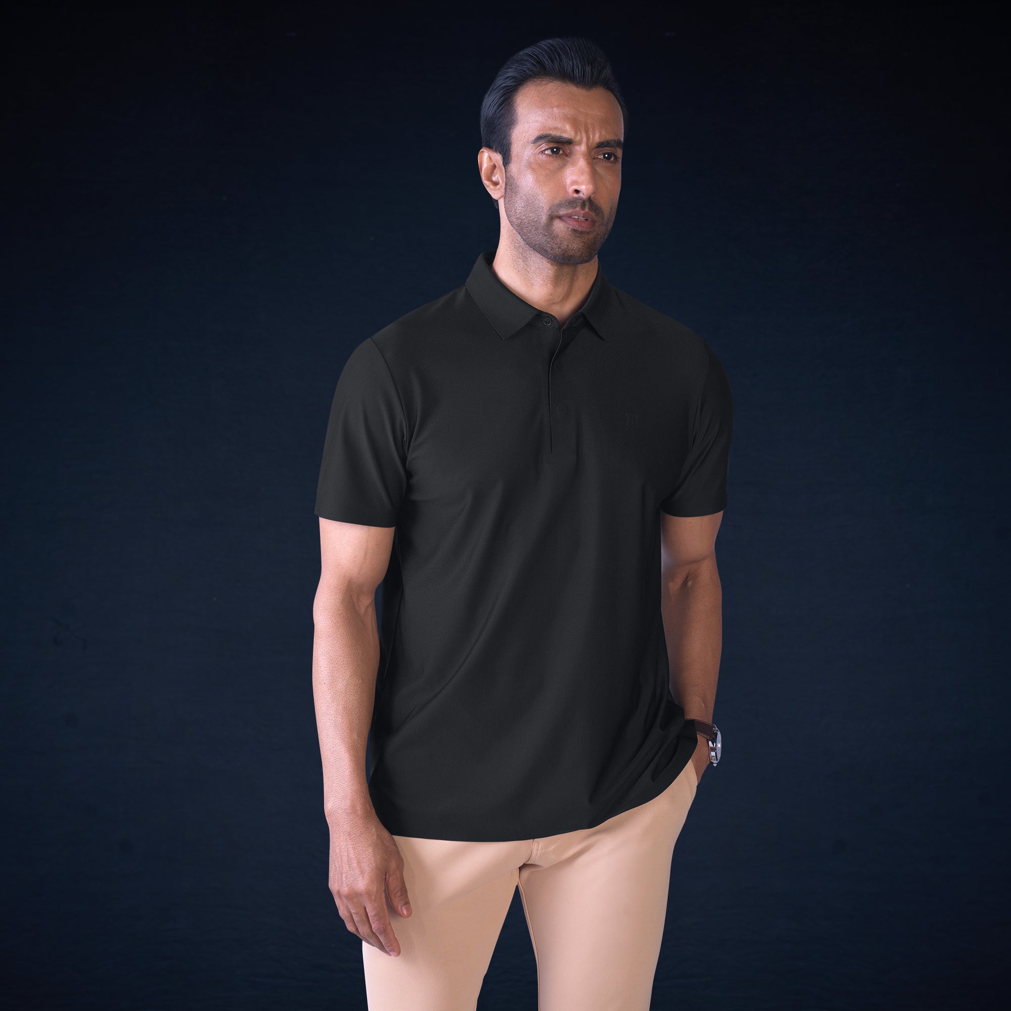 Hidden Button Polo - Small Checks