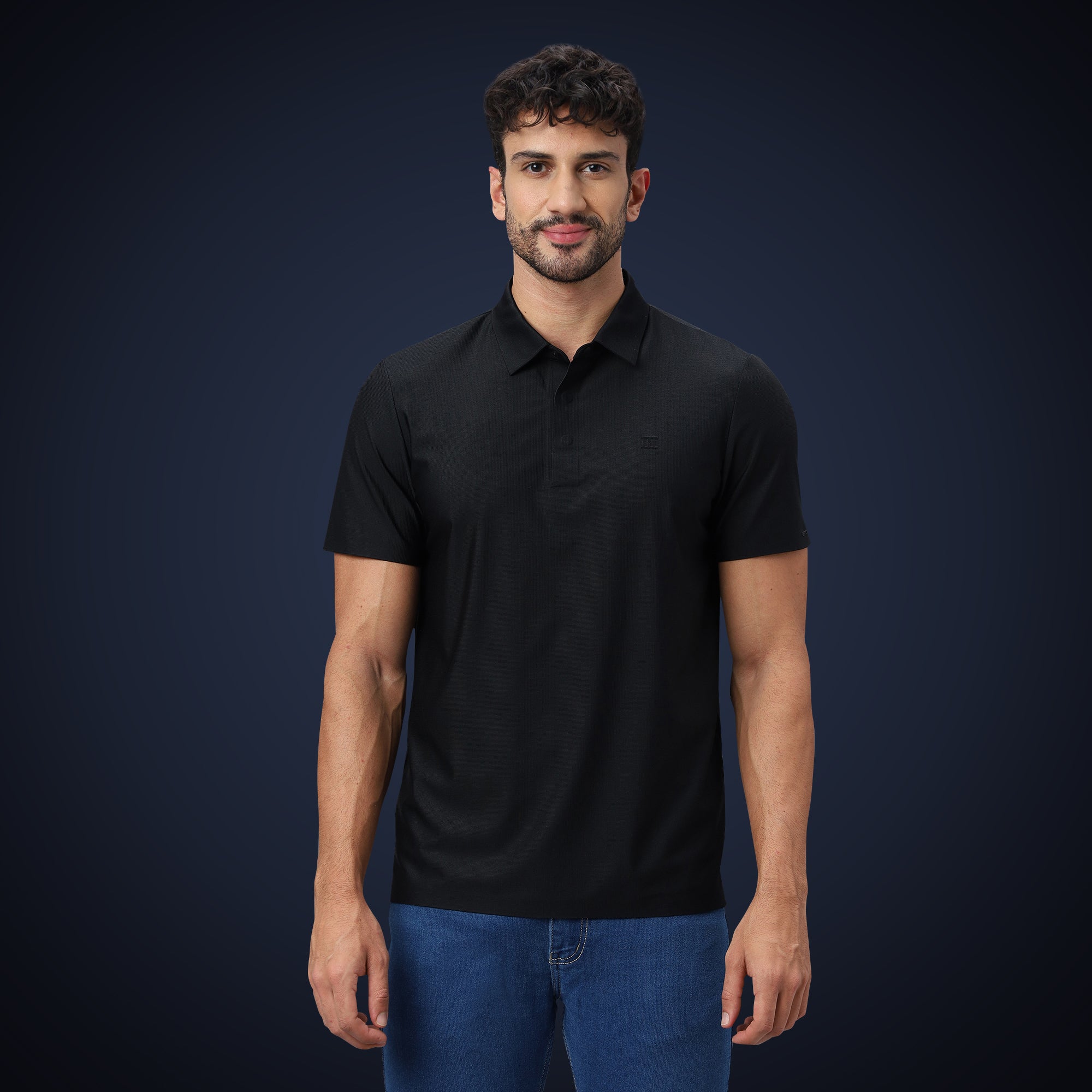Hidden Button Polo - Small Checks