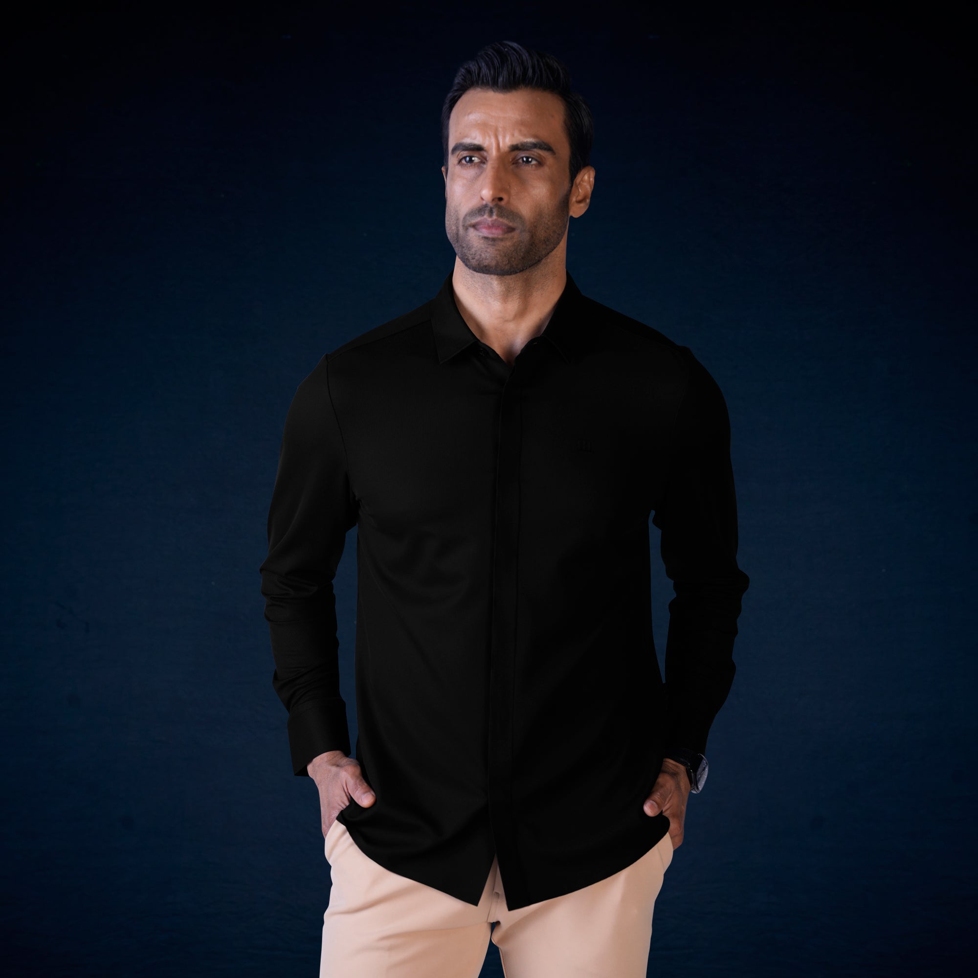 Hidden Button Shirt - Long Sleeve - Bubble Checks