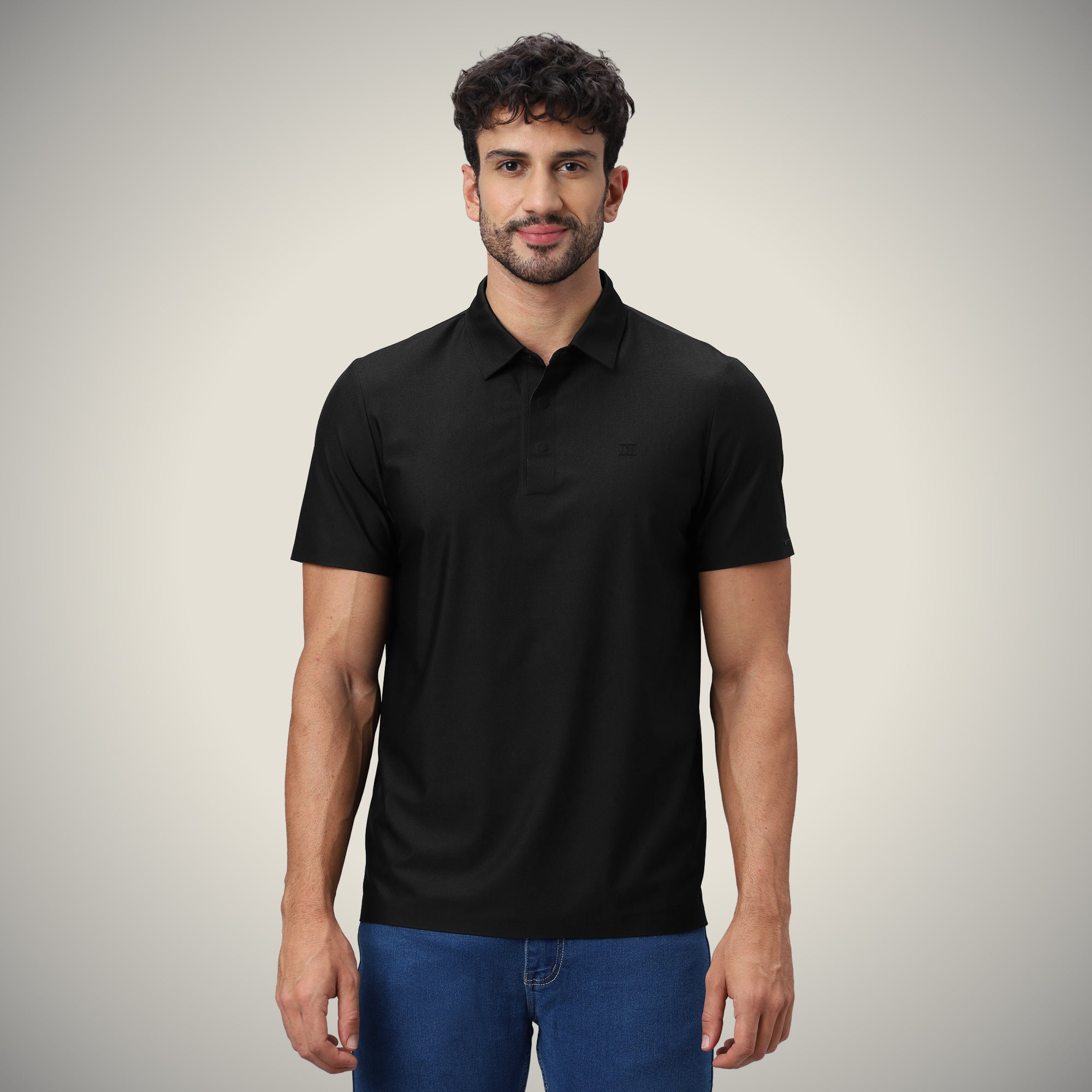 Hidden Button Polo - Small Checks