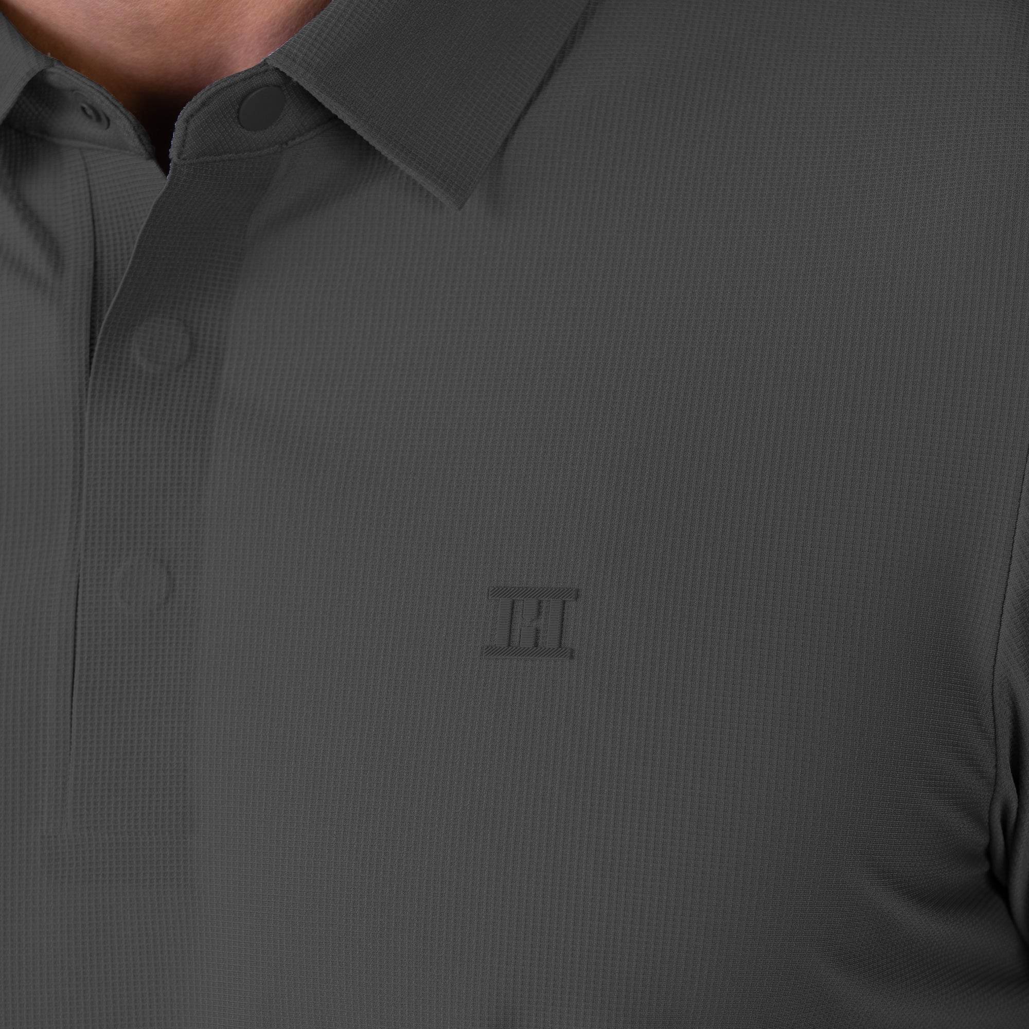 Hektor -Premium-Bonded- Hidden Button Polo - Small Checks -Mens