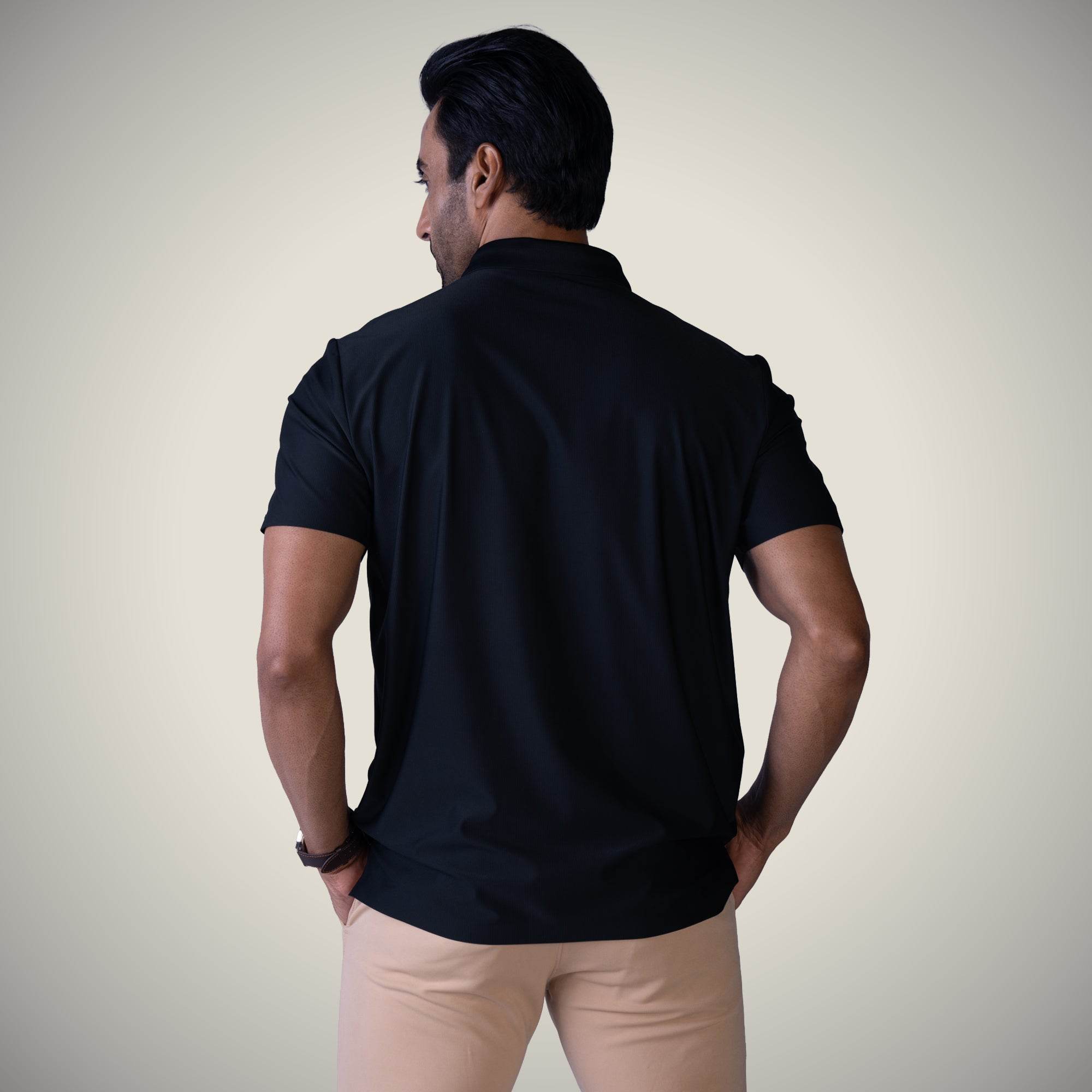 Hektor -Premium-Bonded- Hidden Button Polo - Small Checks -Mens