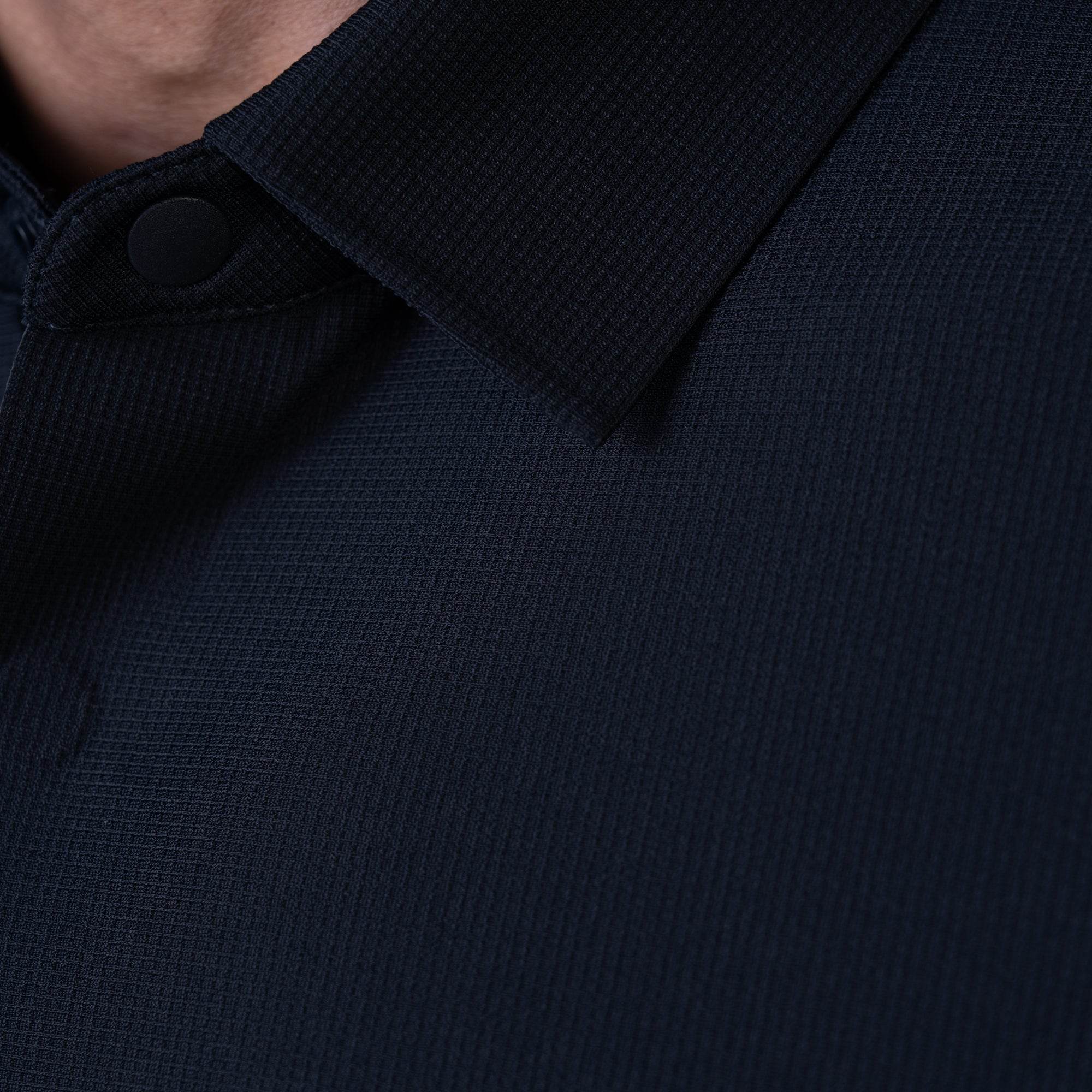 Hektor -Premium-Bonded- Hidden Button Polo - Small Checks -Mens