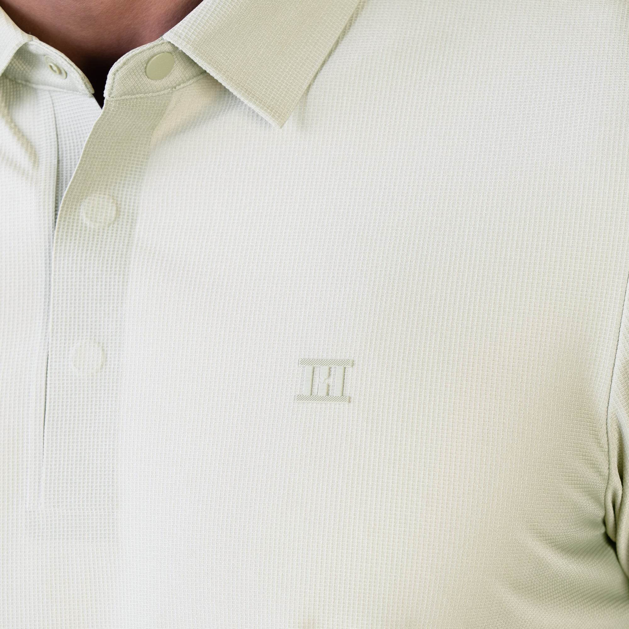 Hektor -Premium-Bonded- Hidden Button Polo - Small Checks -Mens