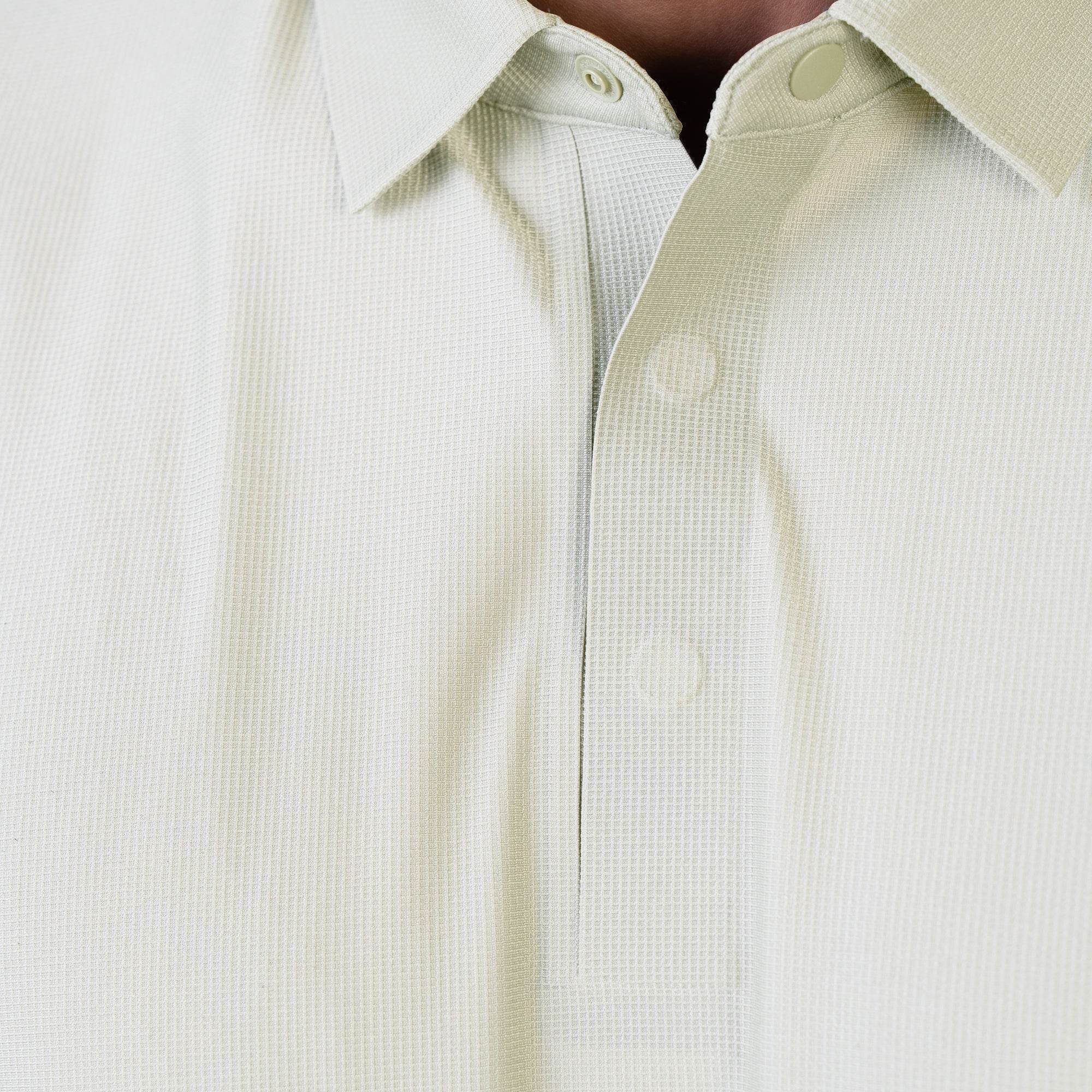 Hektor -Premium-Bonded- Hidden Button Polo - Small Checks -Mens