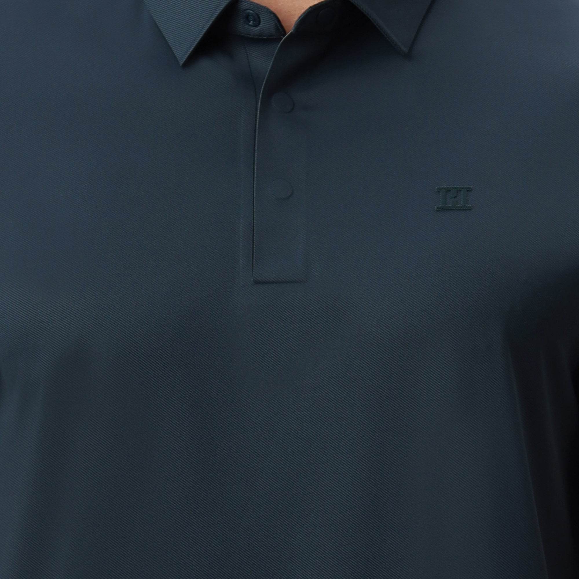Hektor -Premium-Bonded- Hidden Button Polo - Twill T Shirt -Mens