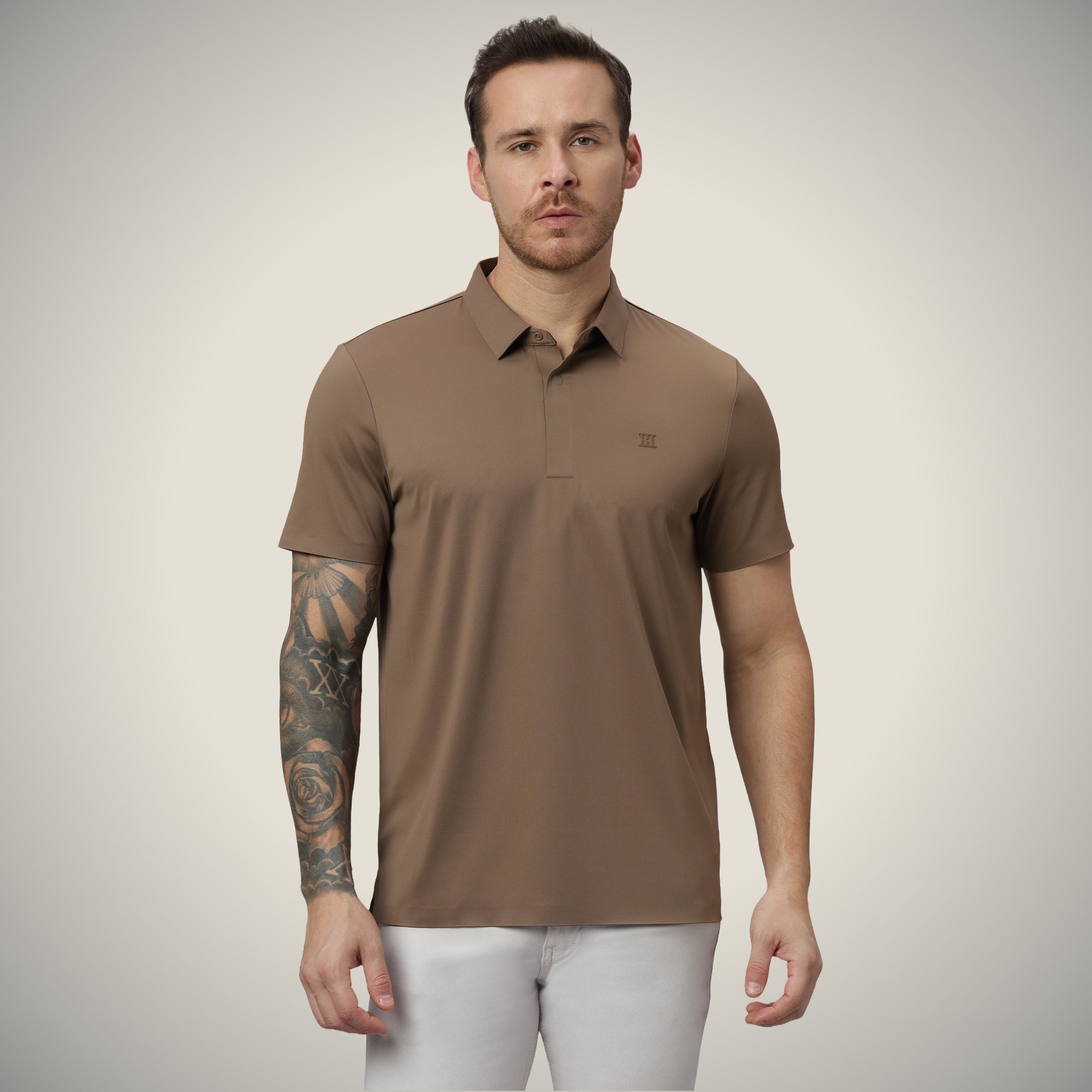 Hidden Button Polo - Twill T Shirt