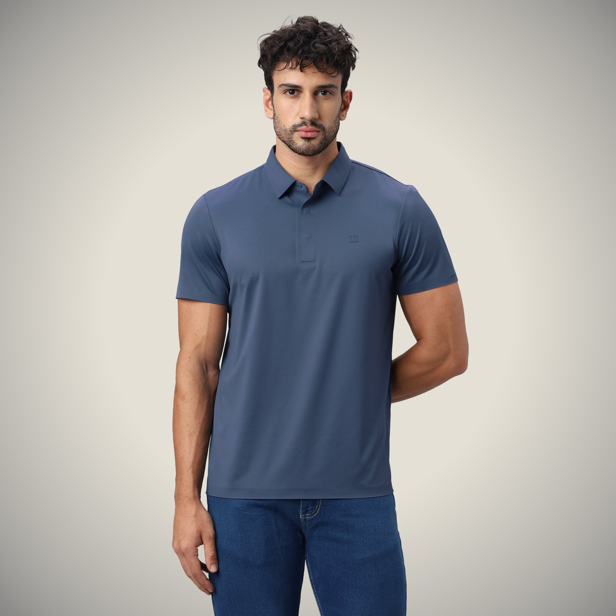 Hidden Button Polo - Twill T Shirt