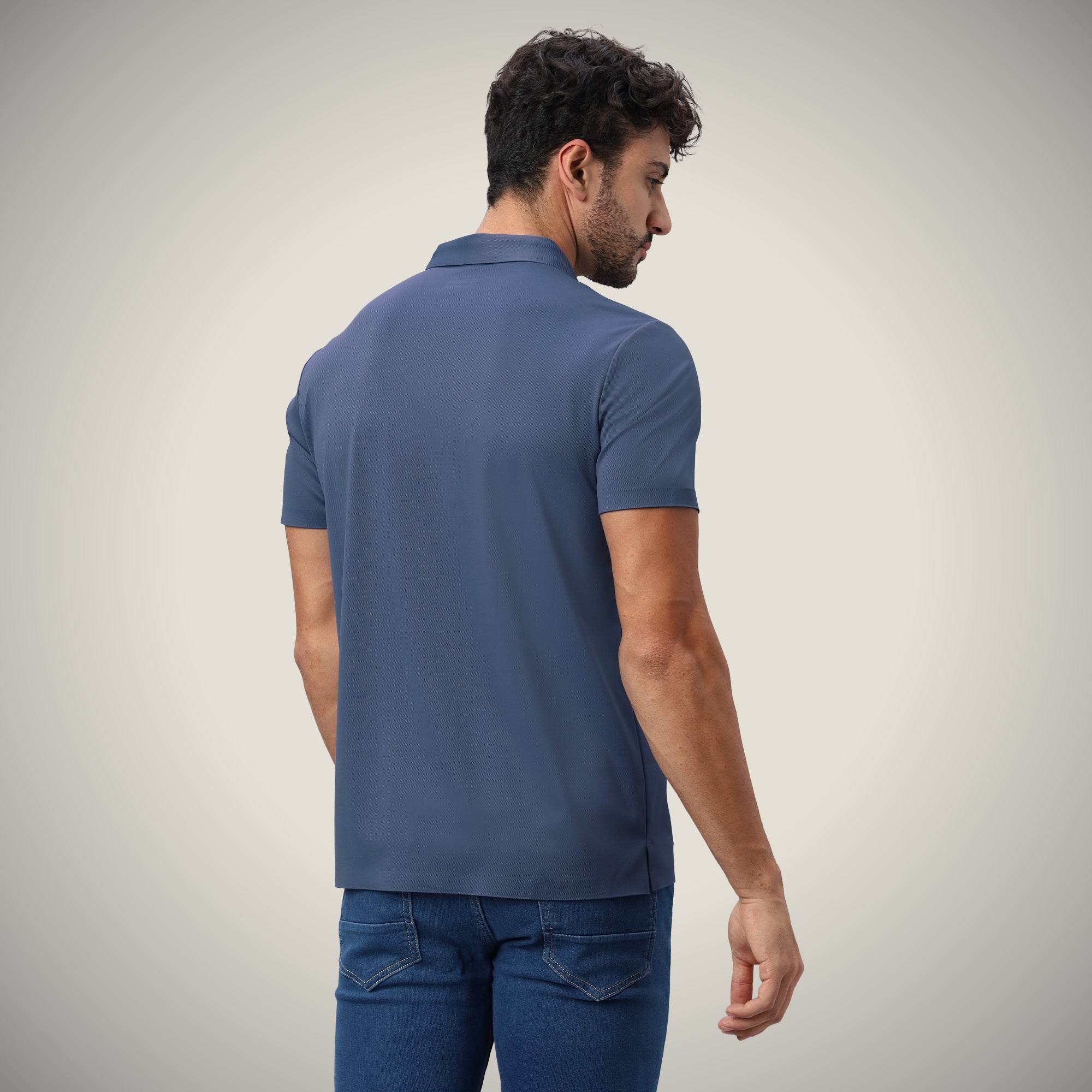 Hektor -Premium-Bonded- Hidden Button Polo - Twill T Shirt -Mens