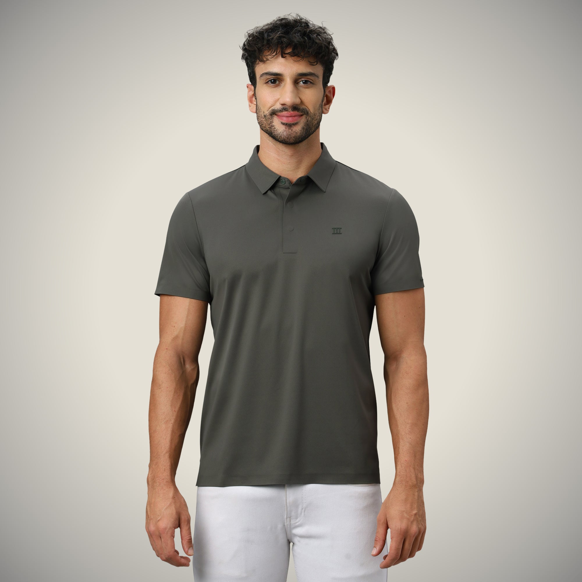 Hidden Button Polo - Twill T Shirt