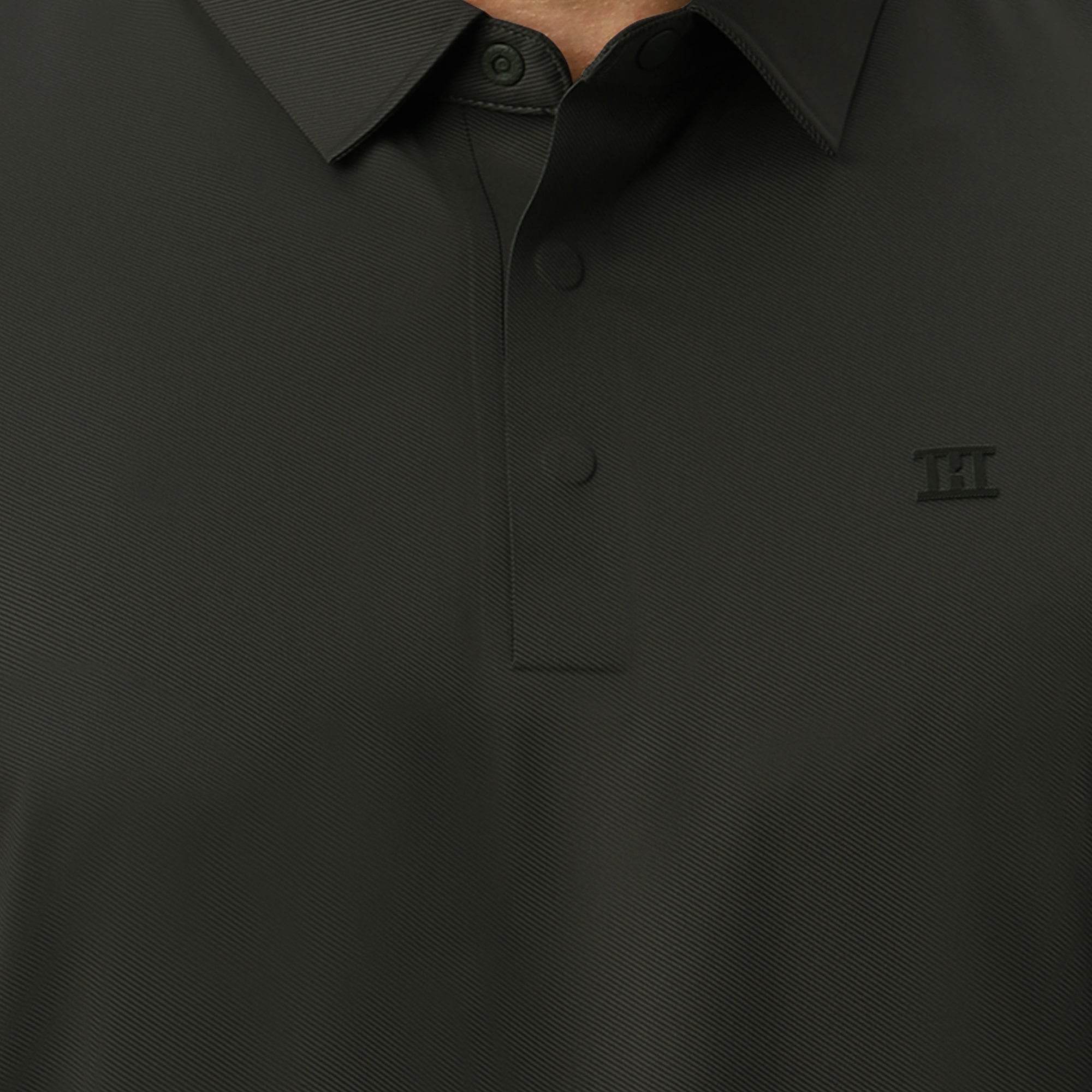 Hektor -Premium-Bonded- Hidden Button Polo - Twill T Shirt -Mens