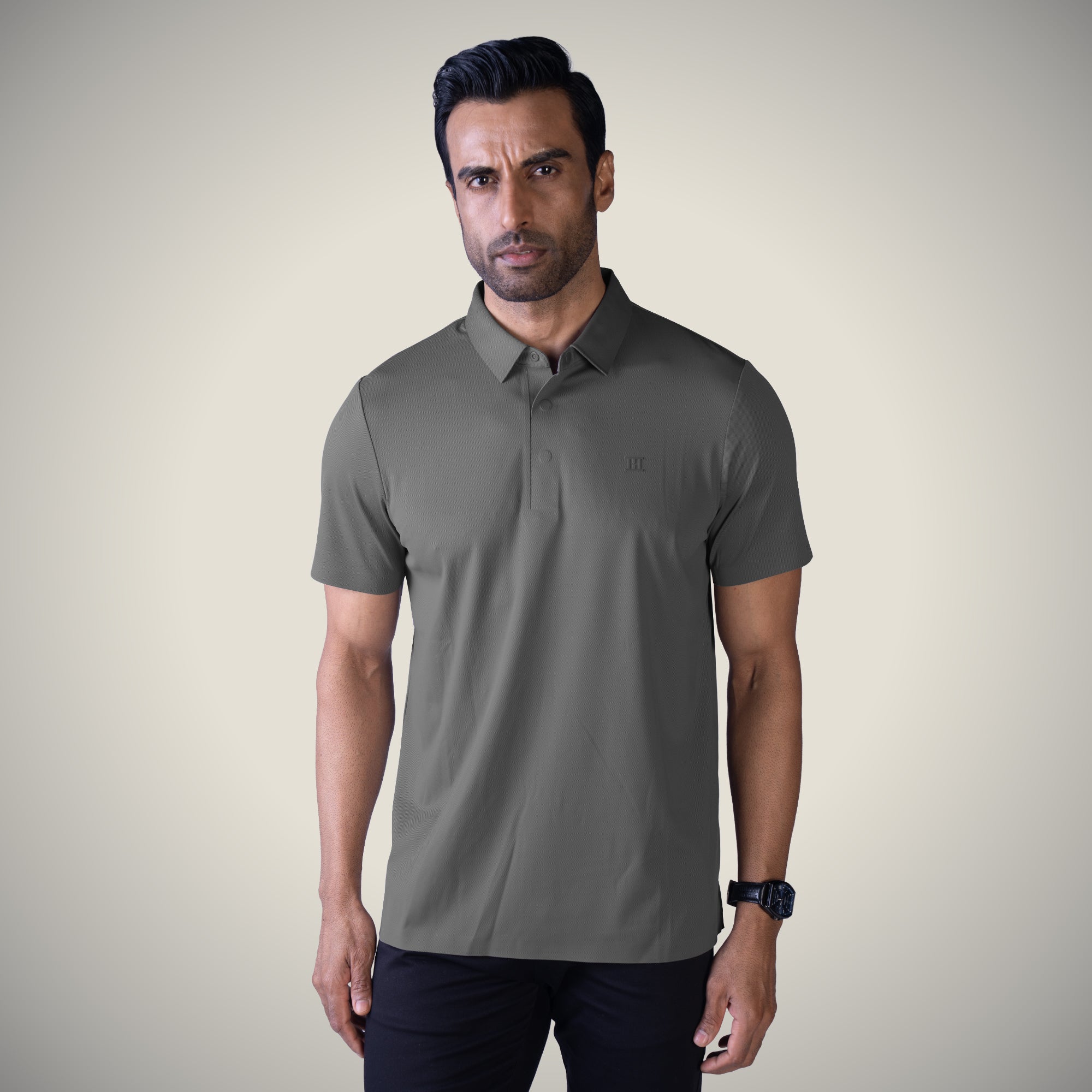 Hidden Button Polo - Twill T Shirt