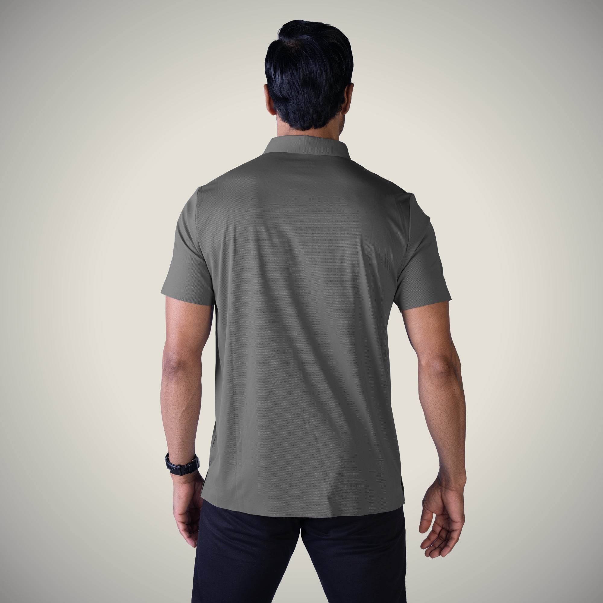 Hektor -Premium-Bonded- Hidden Button Polo - Twill T Shirt -Mens