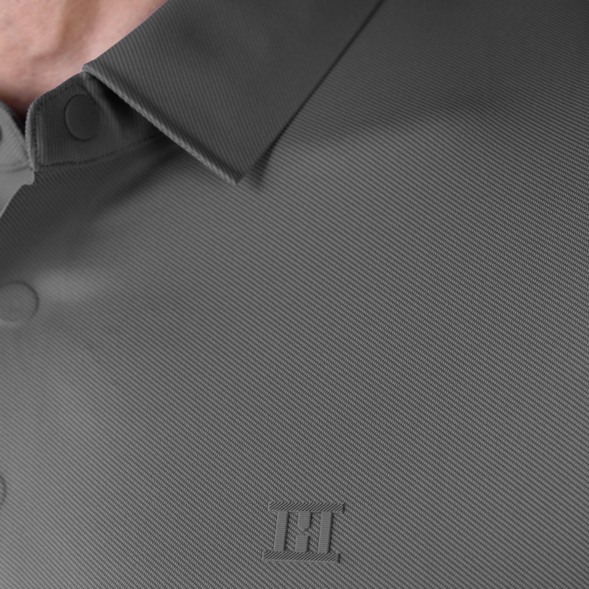 Hektor -Premium-Bonded- Hidden Button Polo - Twill T Shirt -Mens