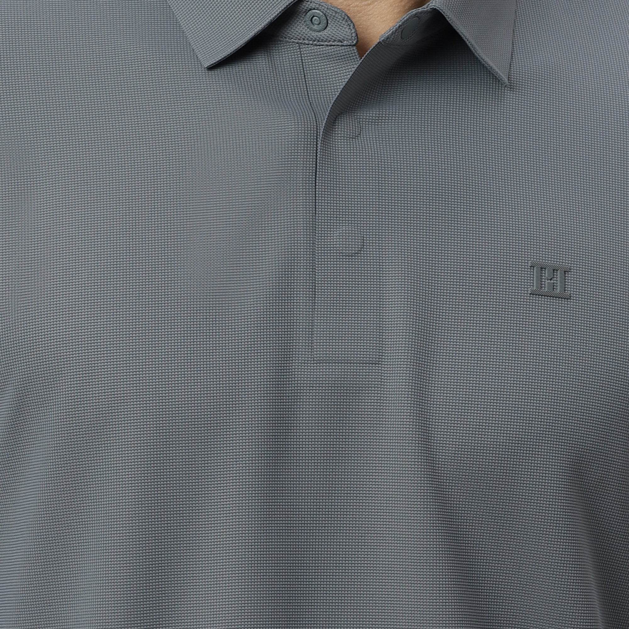 Hektor -Premium-Bonded- Hidden Button Polo - Bubble Checks T Shirt -Mens