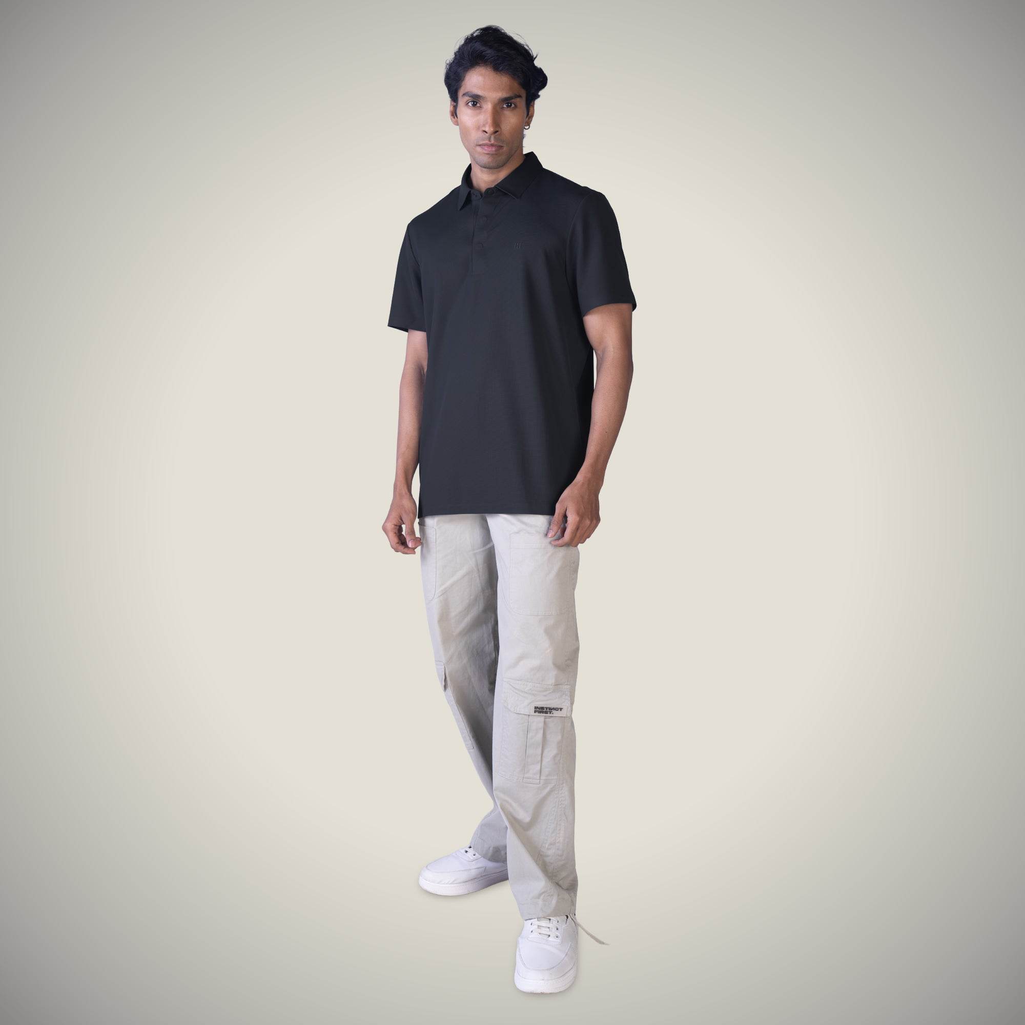 Hektor -Premium-Bonded- Hidden Button Polo - Bubble Checks T Shirt -Mens