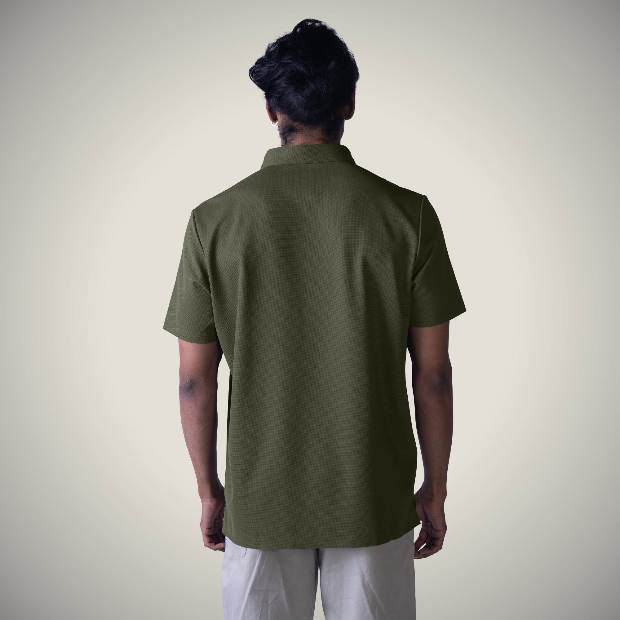 Hektor -Premium-Bonded- Hidden Button Polo - Bubble Checks T Shirt -Mens