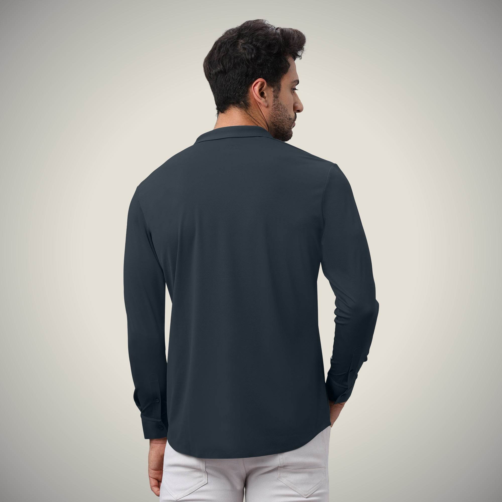 Hektor -Premium-Bonded- Hidden Button Shirt - Long Sleeve - Twill -Mens