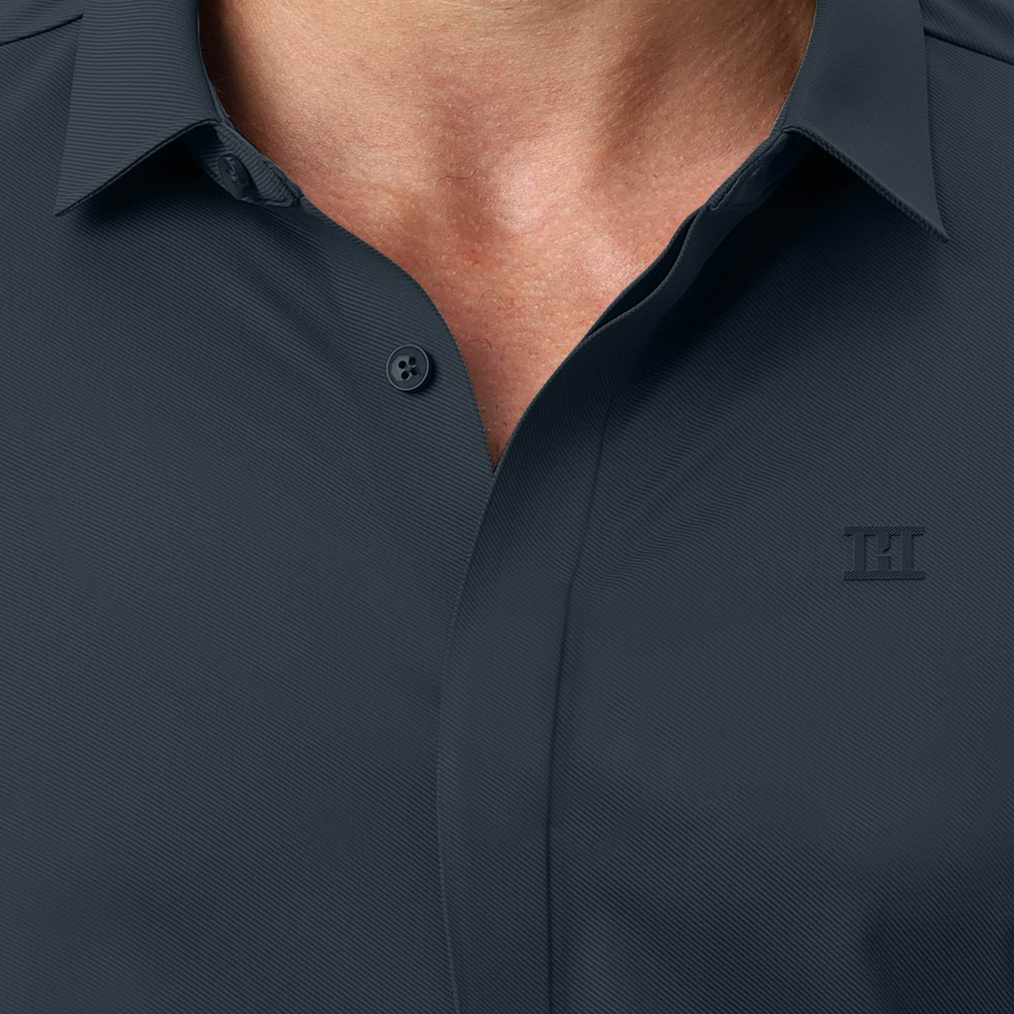 Hektor -Premium-Bonded- Hidden Button Shirt - Long Sleeve - Twill -Mens