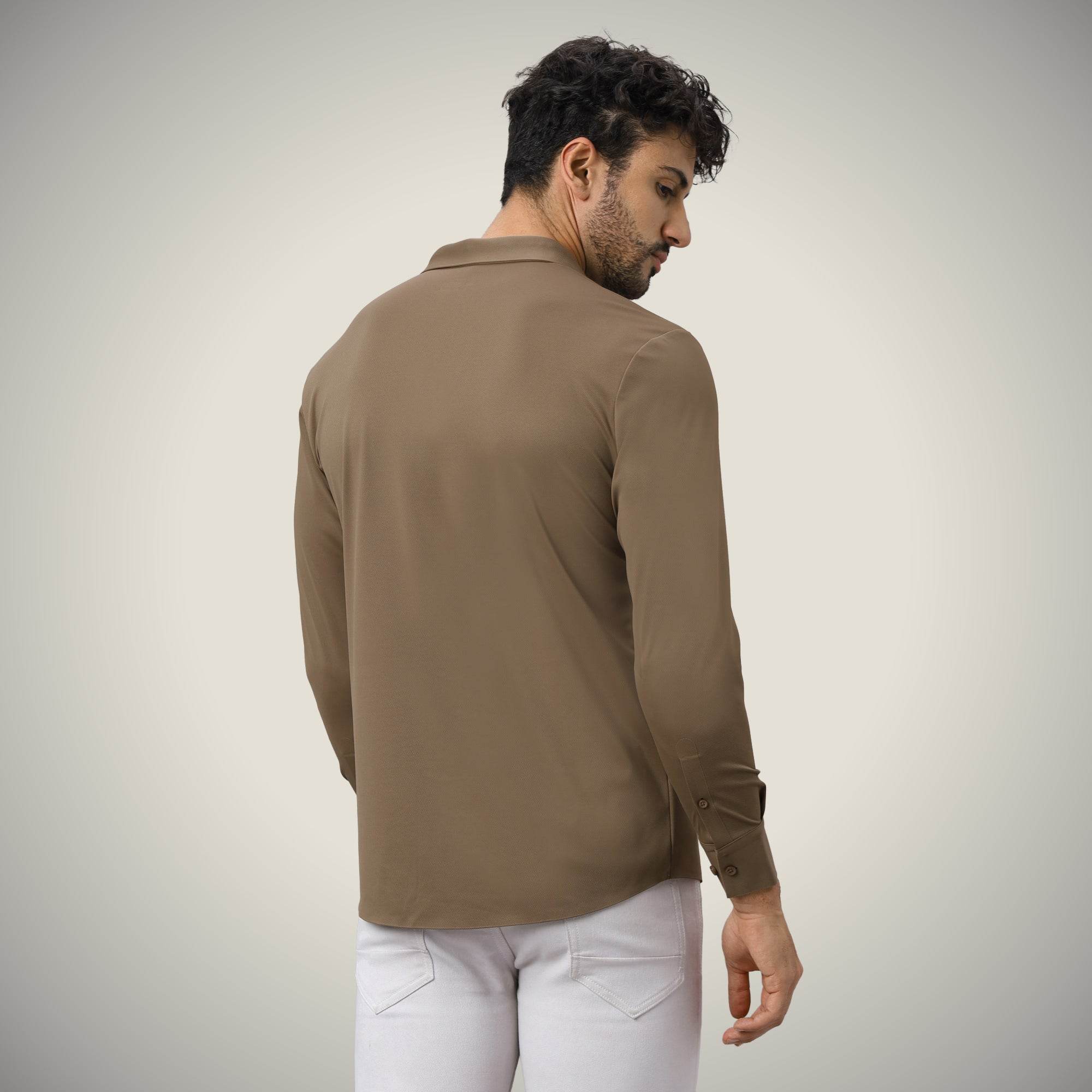 Hektor -Premium-Bonded- Hidden Button Shirt - Long Sleeve - Twill -Mens