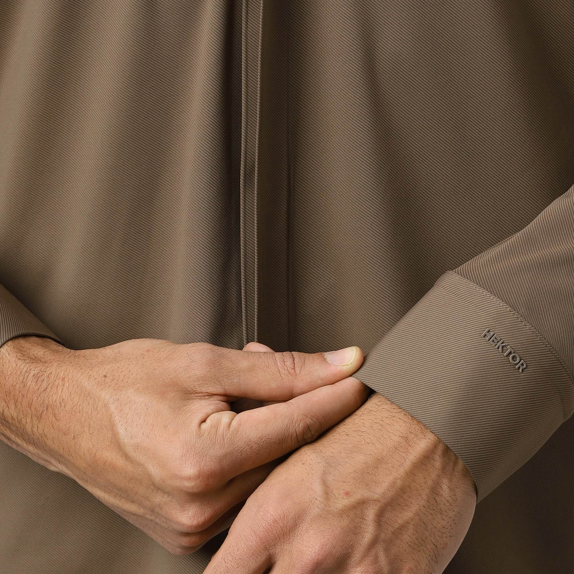 Hektor -Premium-Bonded- Hidden Button Shirt - Long Sleeve - Twill -Mens