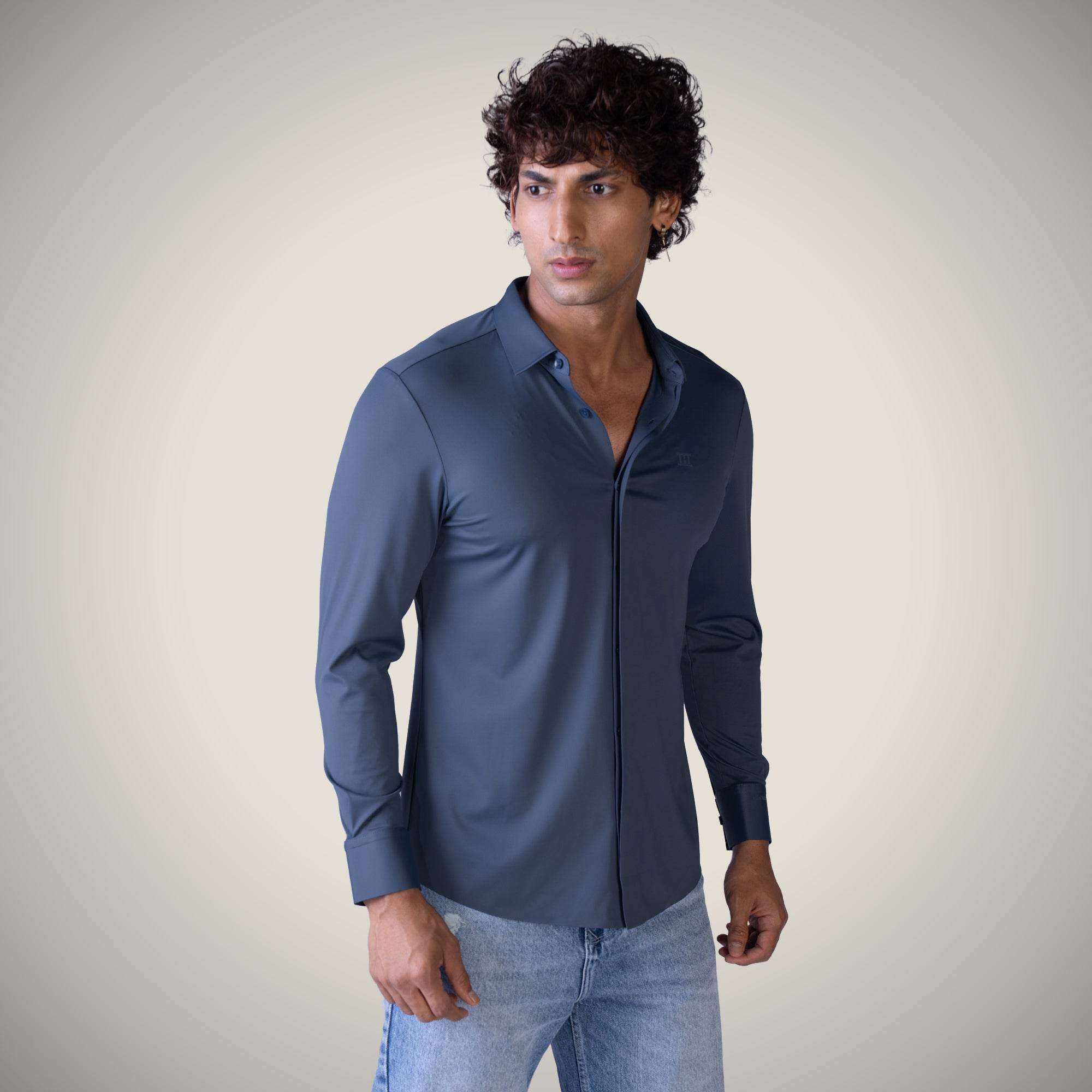 Hektor -Premium-Bonded- Hidden Button Shirt - Long Sleeve - Twill -Mens