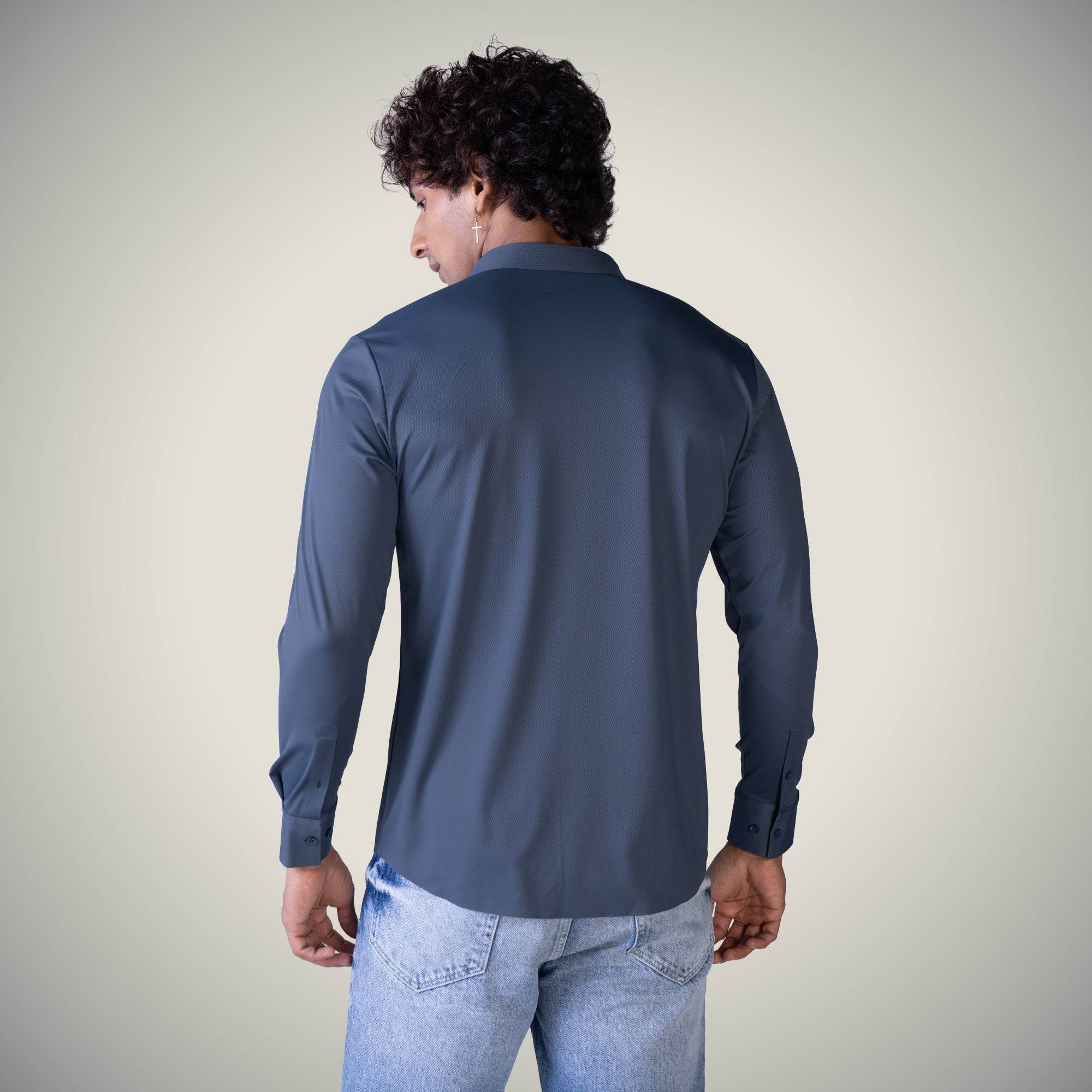 Hektor -Premium-Bonded- Hidden Button Shirt - Long Sleeve - Twill -Mens