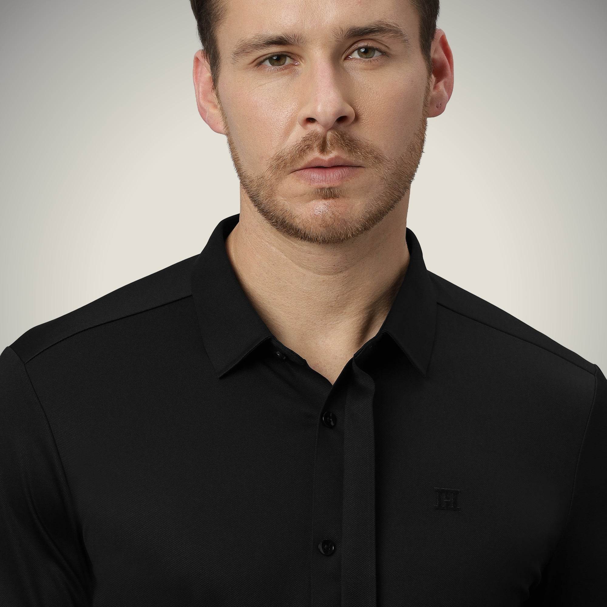 Hektor -Premium-Bonded- Hidden Button Shirt - Long Sleeve - Twill -Mens