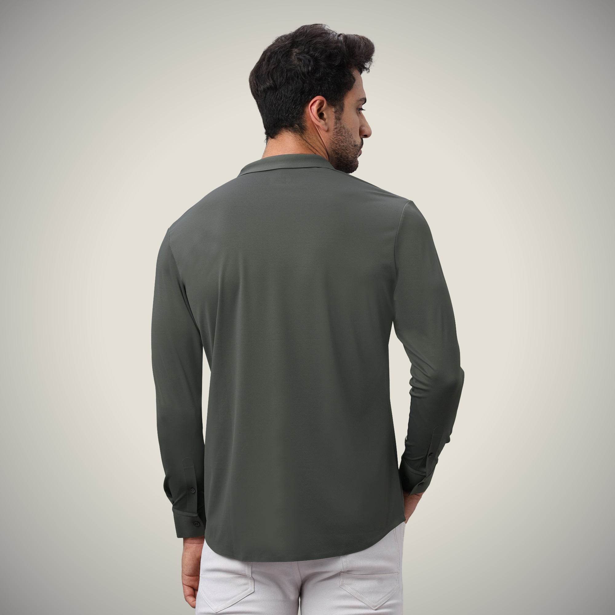 Hektor -Premium-Bonded- Hidden Button Shirt - Long Sleeve - Twill -Mens