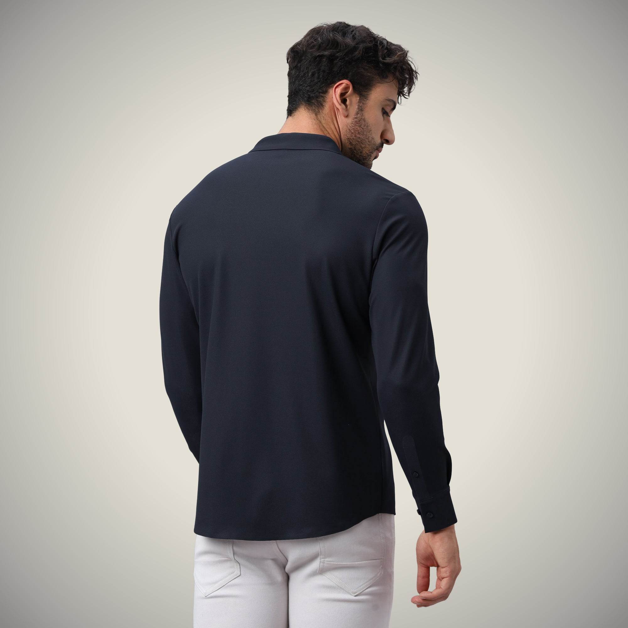 Hektor -Premium-Bonded- Hidden Button Shirt - Long Sleeve - Bubble Checks -Mens