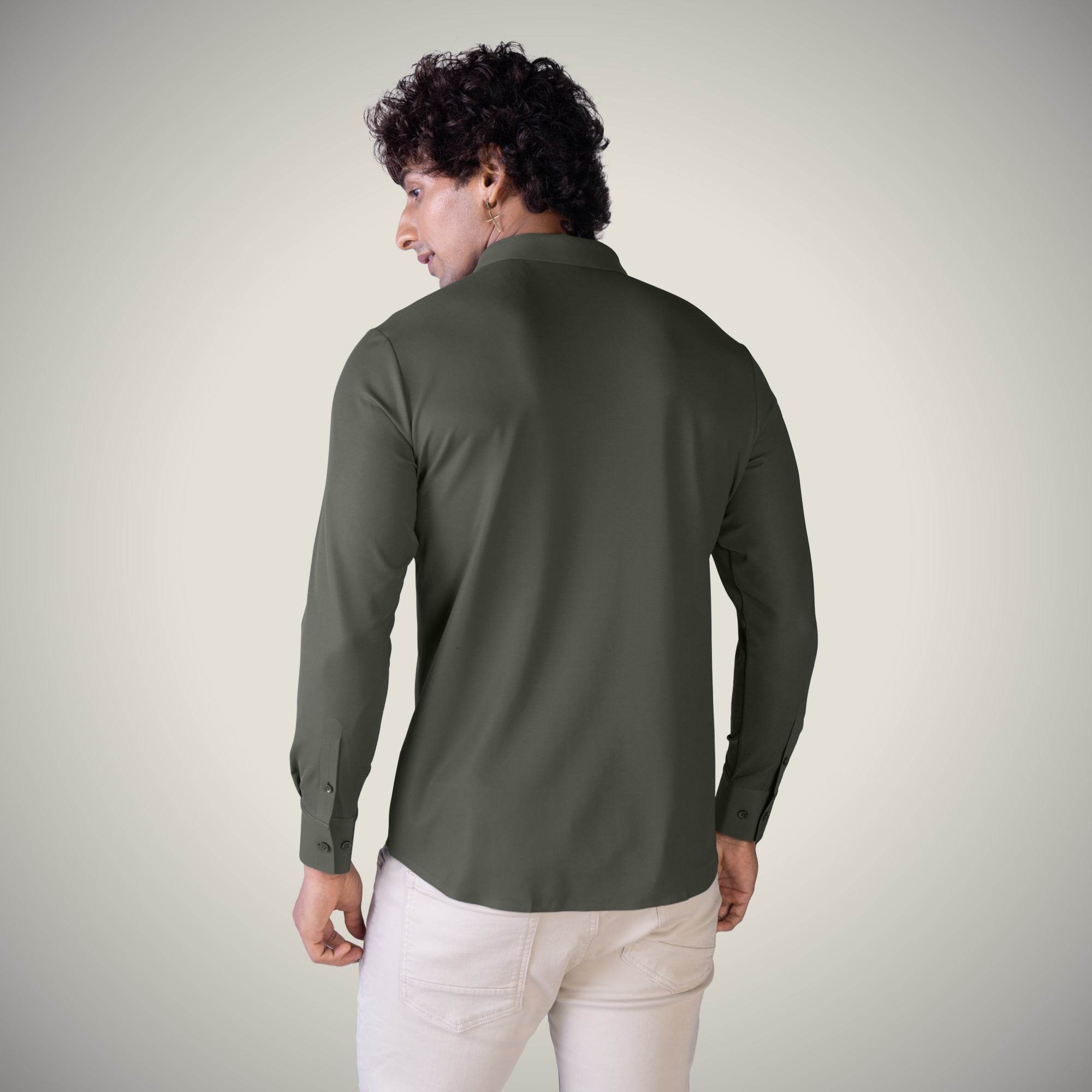 Hektor -Premium-Bonded- Hidden Button Shirt - Long Sleeve - Bubble Checks -Mens