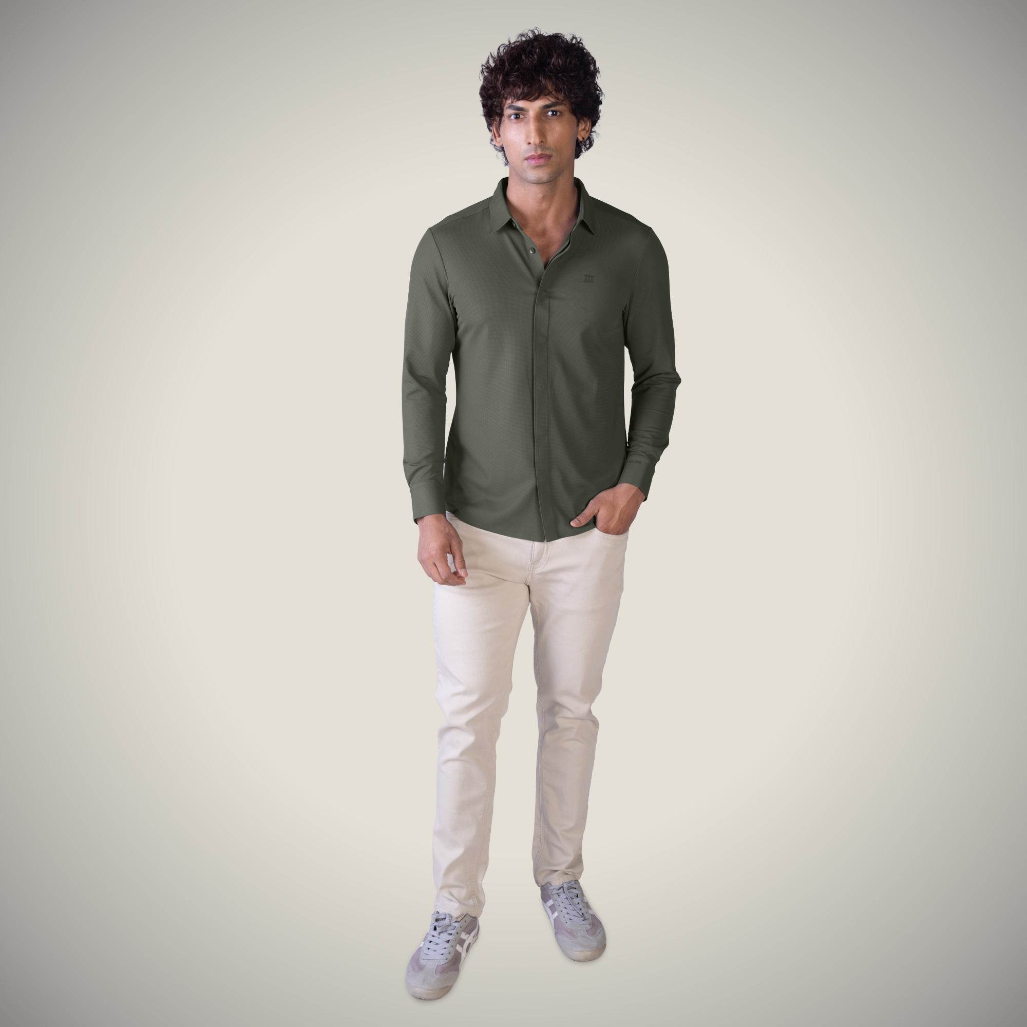 Hektor -Premium-Bonded- Hidden Button Shirt - Long Sleeve - Bubble Checks -Mens