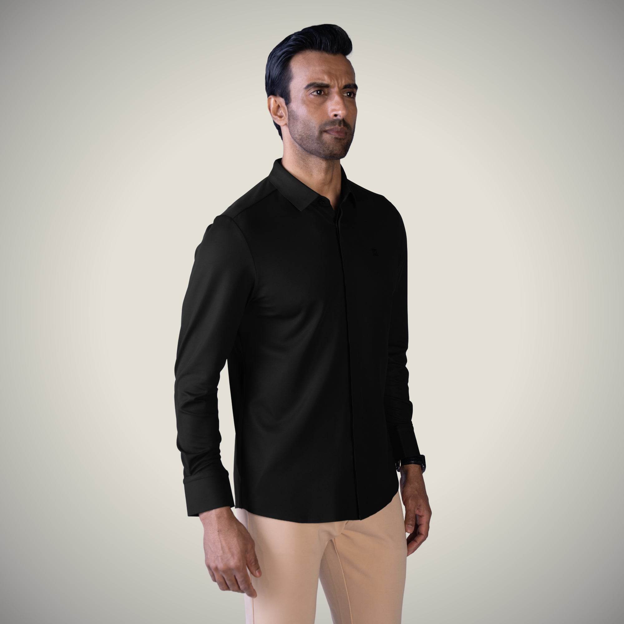 Hektor -Premium-Bonded- Hidden Button Shirt - Long Sleeve - Bubble Checks -Mens