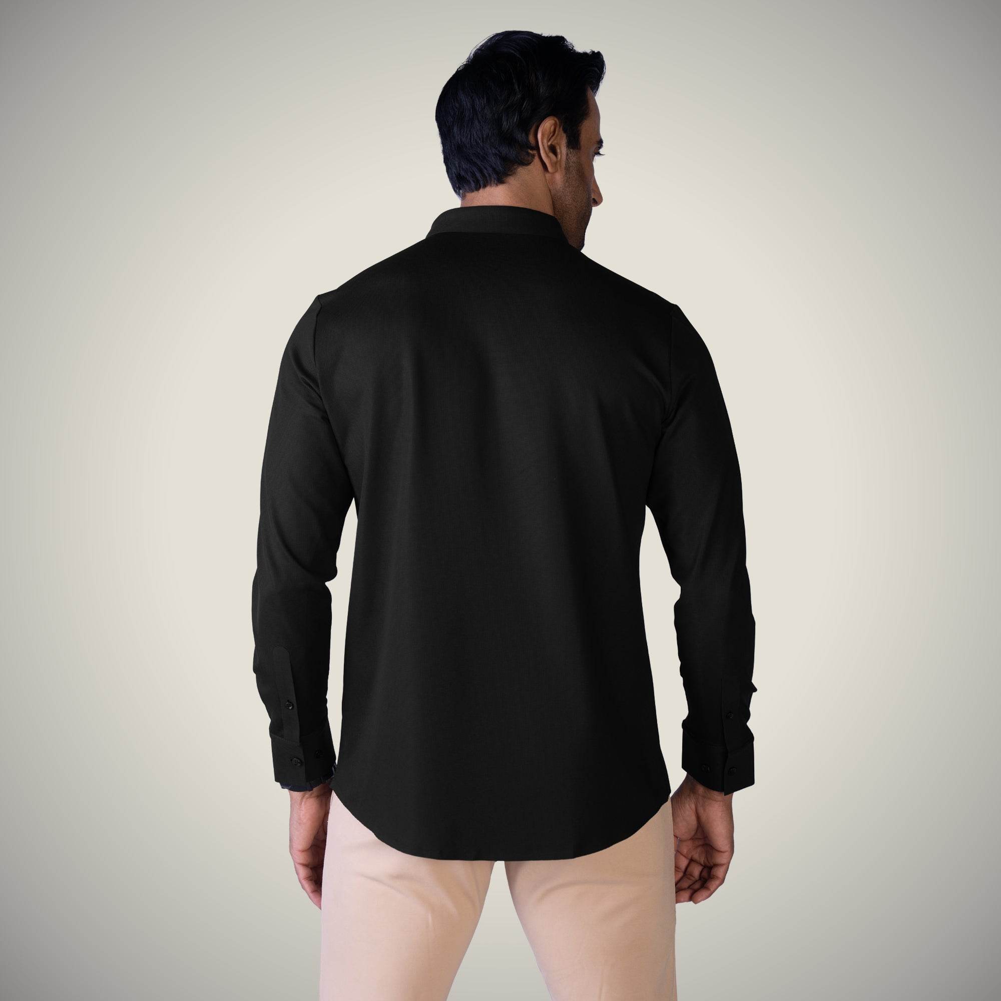 Hektor -Premium-Bonded- Hidden Button Shirt - Long Sleeve - Bubble Checks -Mens