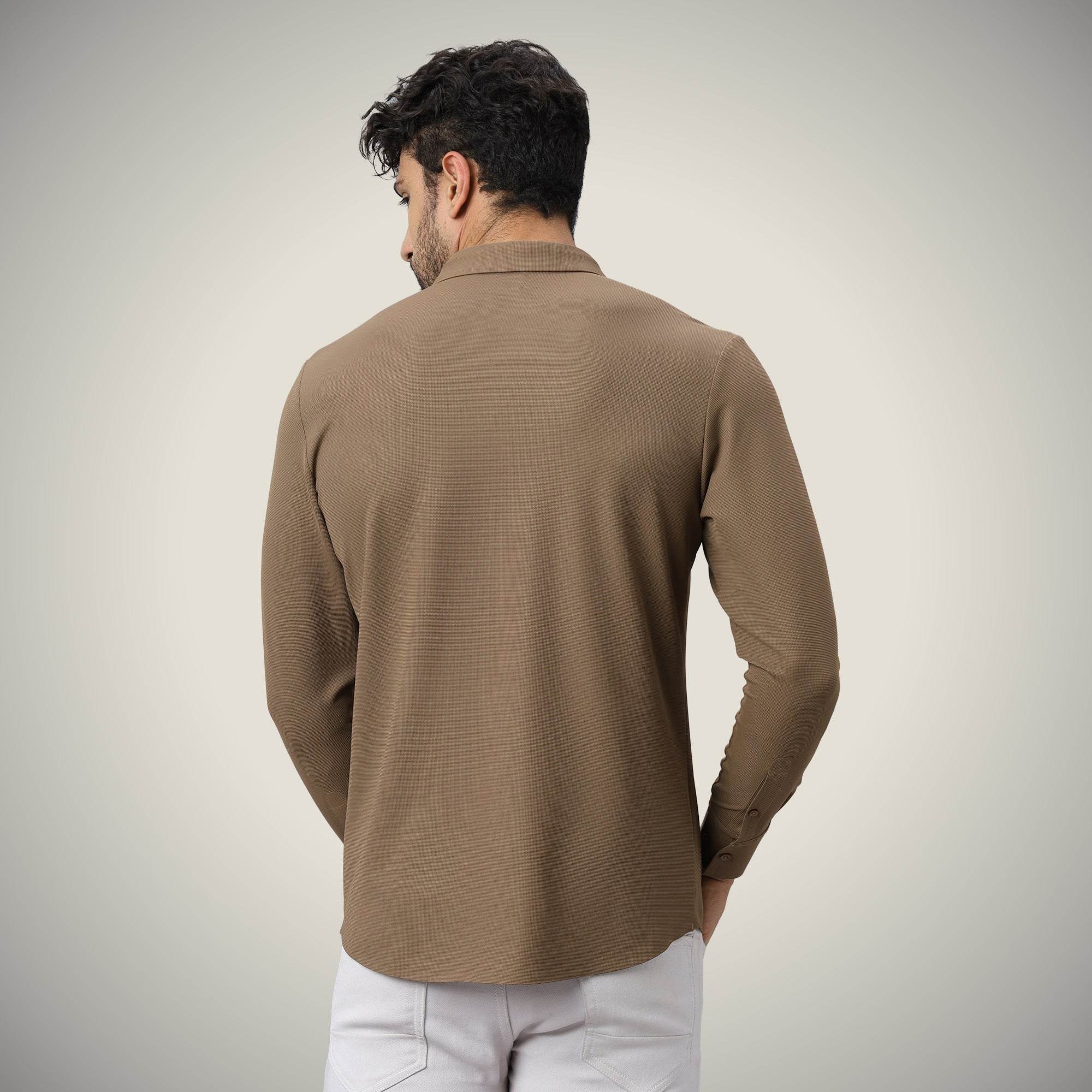 Hektor -Premium-Bonded- Hidden Button Shirt - Long Sleeve - Bubble Checks -Mens