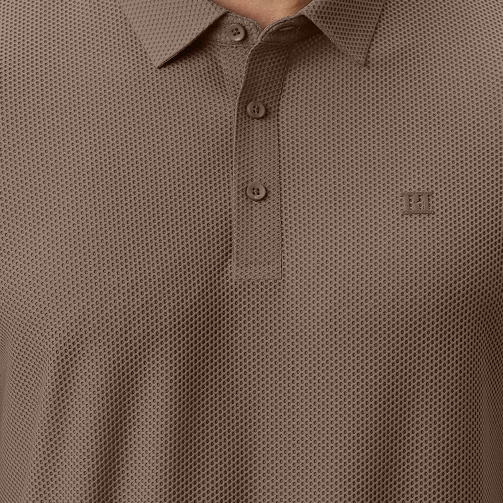 Hektor -Premium-Bonded- Open Button Polo - Bubble Jacquard -Mens