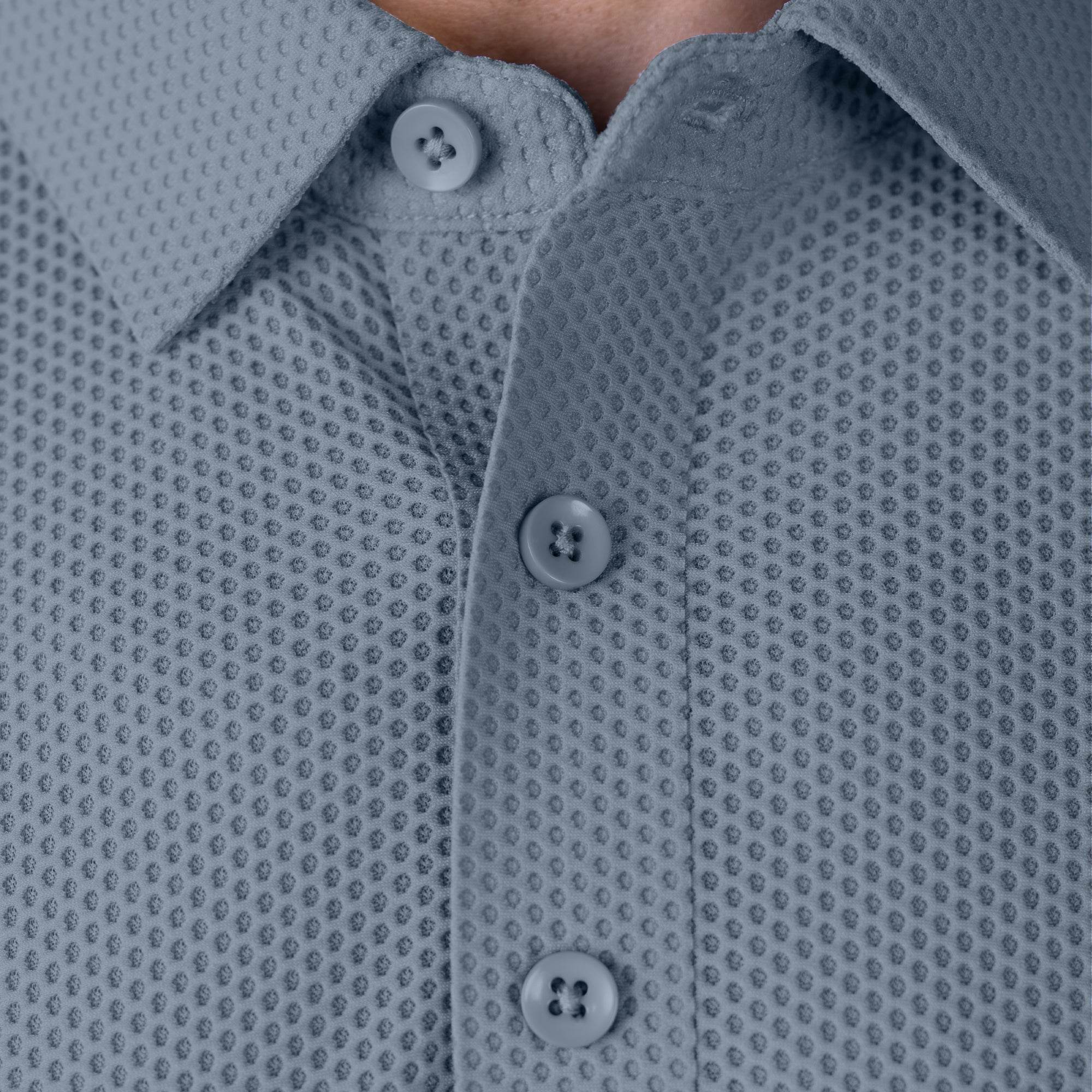Hektor -Premium-Bonded- Open Button Polo - Bubble Jacquard -Mens