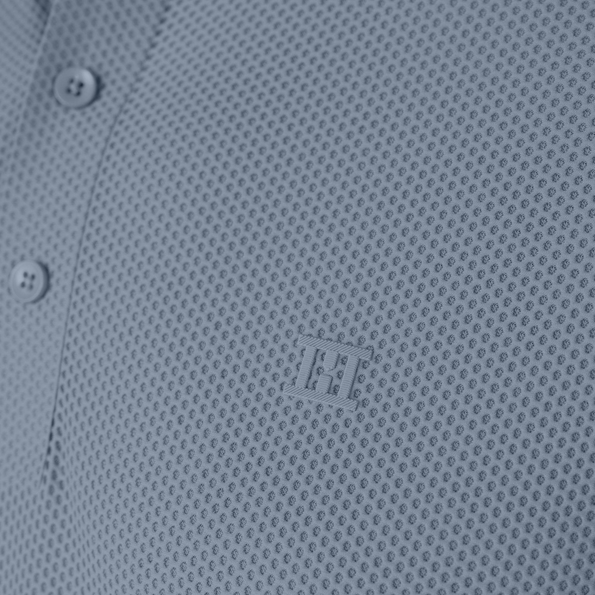 Hektor -Premium-Bonded- Open Button Polo - Bubble Jacquard -Mens