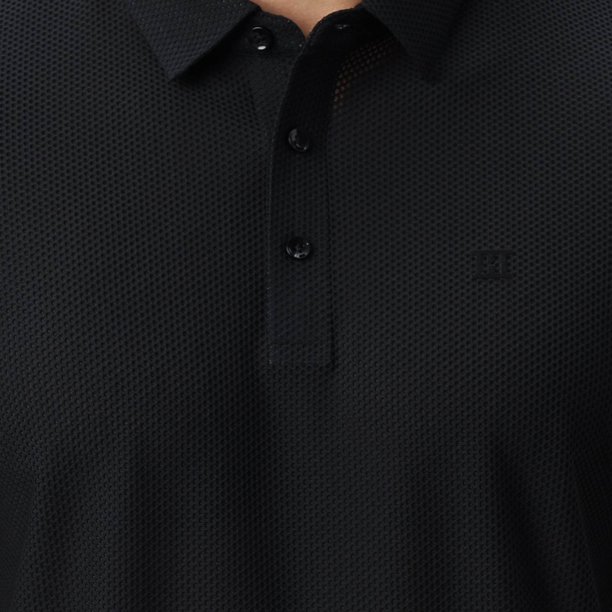 Hektor -Premium-Bonded- Open Button Polo - Bubble Jacquard -Mens