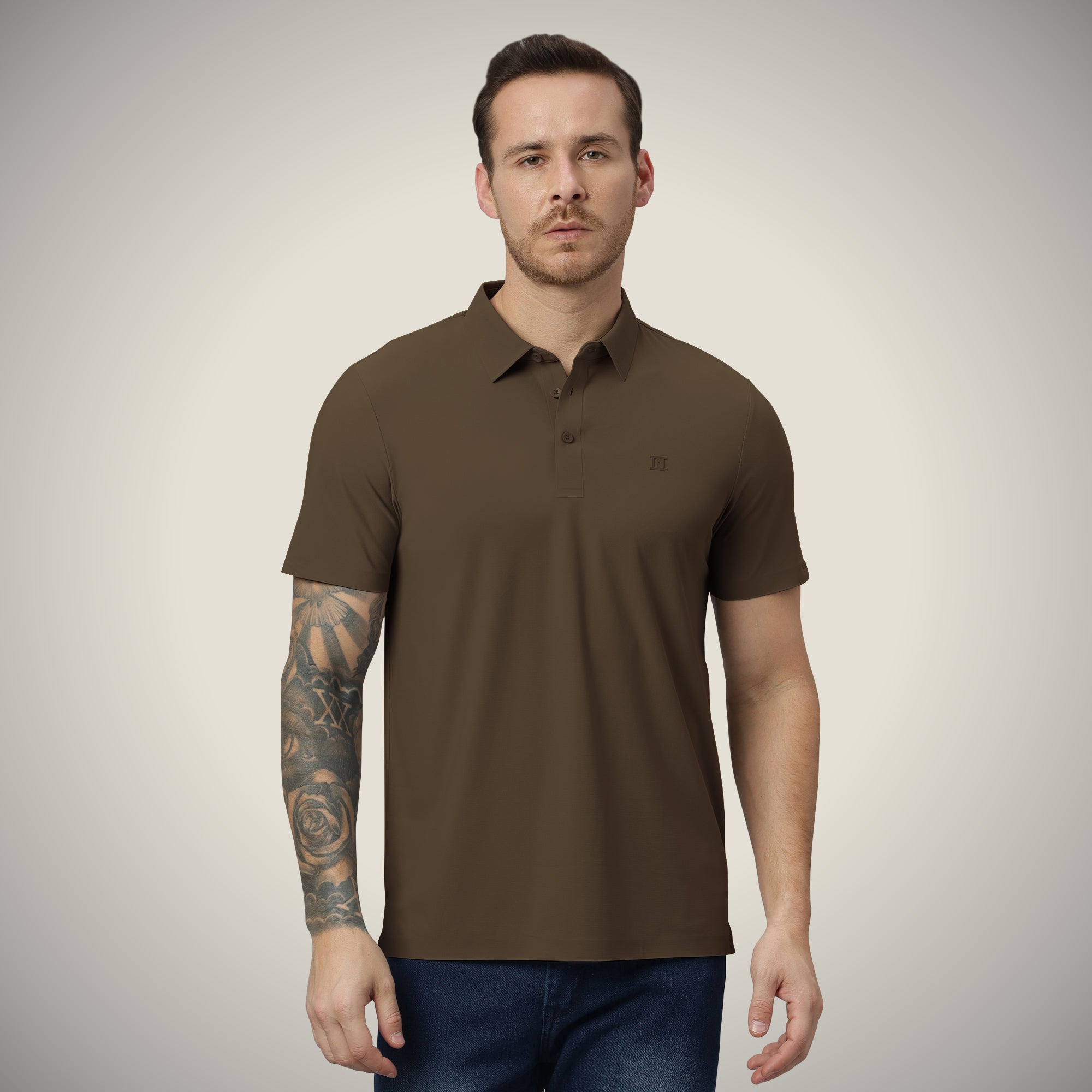 Open Button Polo - Pique T Shirt