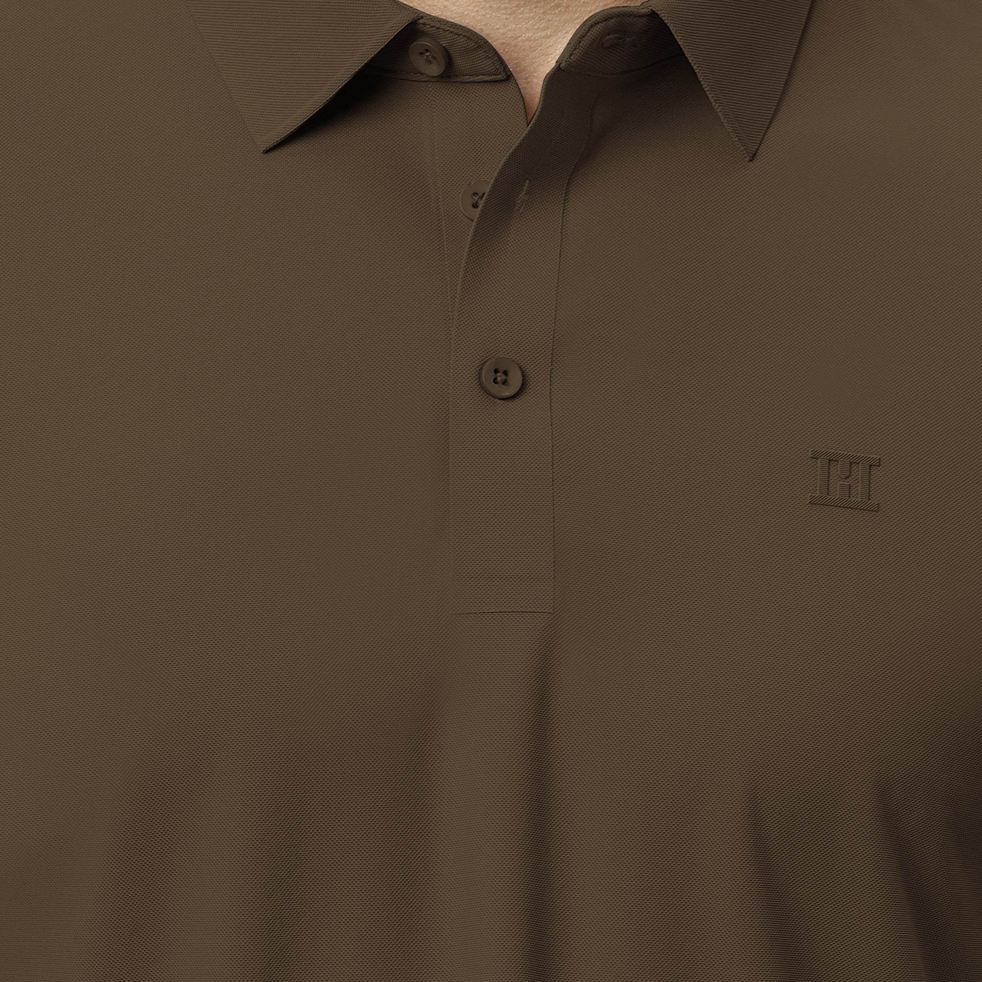 Hektor -Premium-Bonded- Open Button Polo - Pique T Shirt -Mens