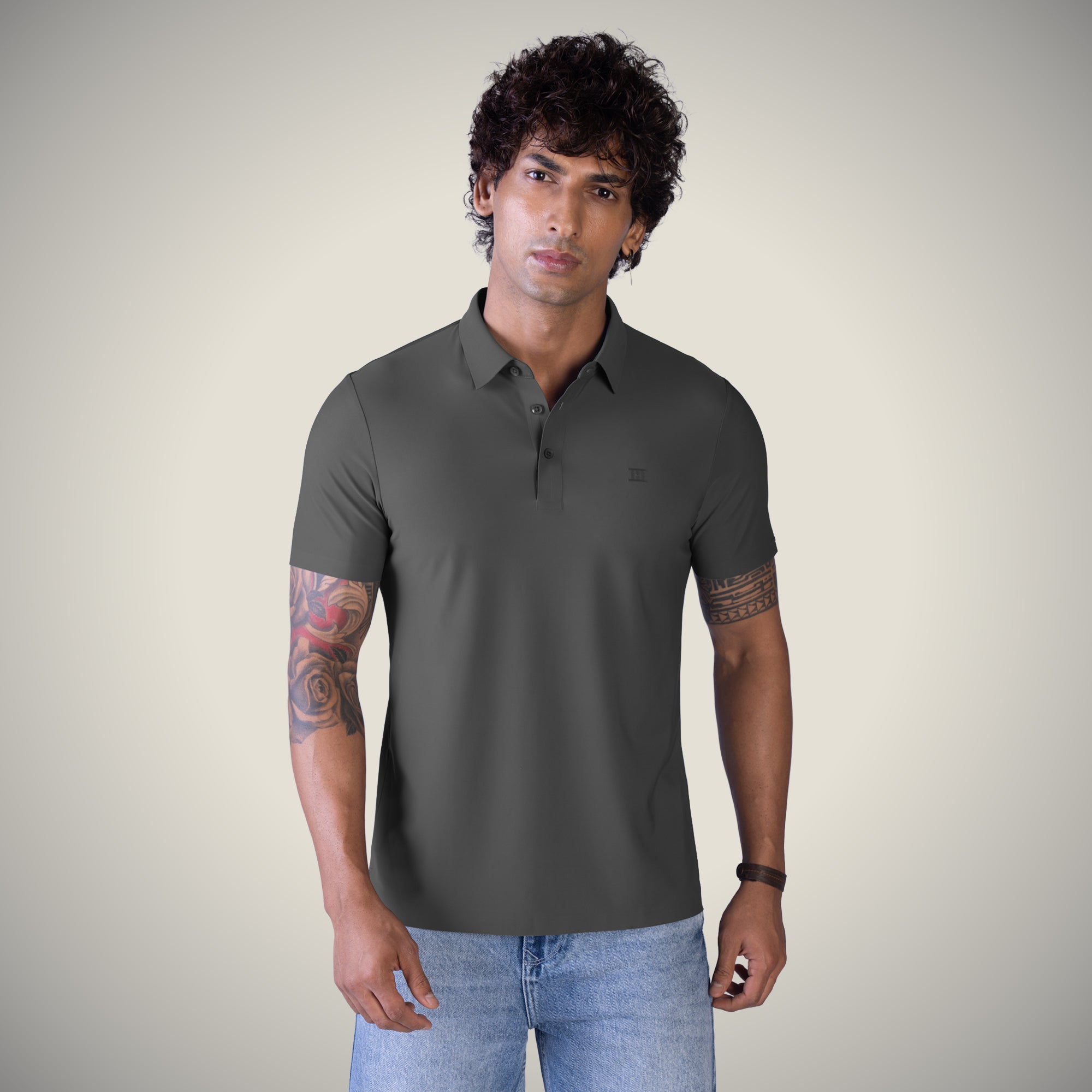 Open Button Polo - Pique T Shirt