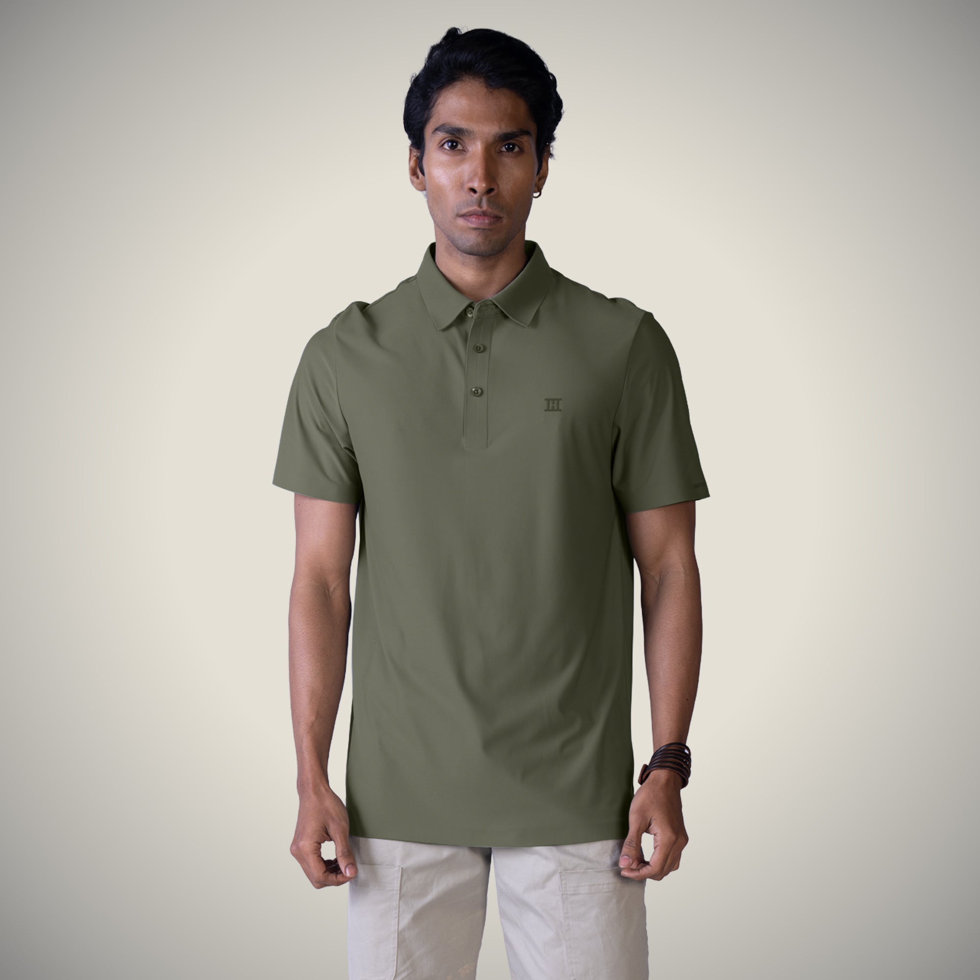 Open Button Polo - Pique T Shirt